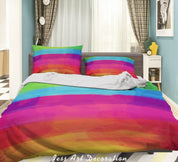 3D Watercolor Rainbow Quilt Cover Set Bedding Set Duvet Cover Pillowcases SF20- Jess Art Decoration