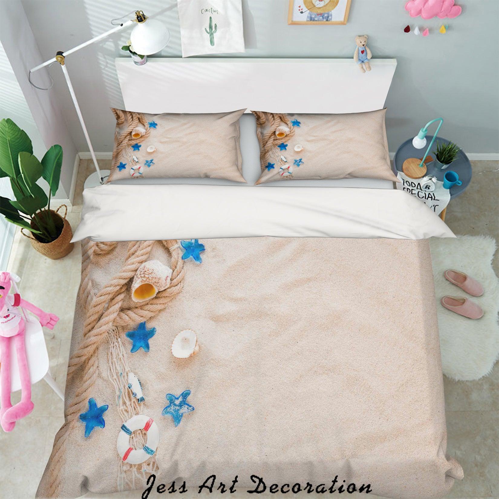 3D White Beach Shell Quilt Cover Set Bedding Set Pillowcases 81- Jess Art Decoration