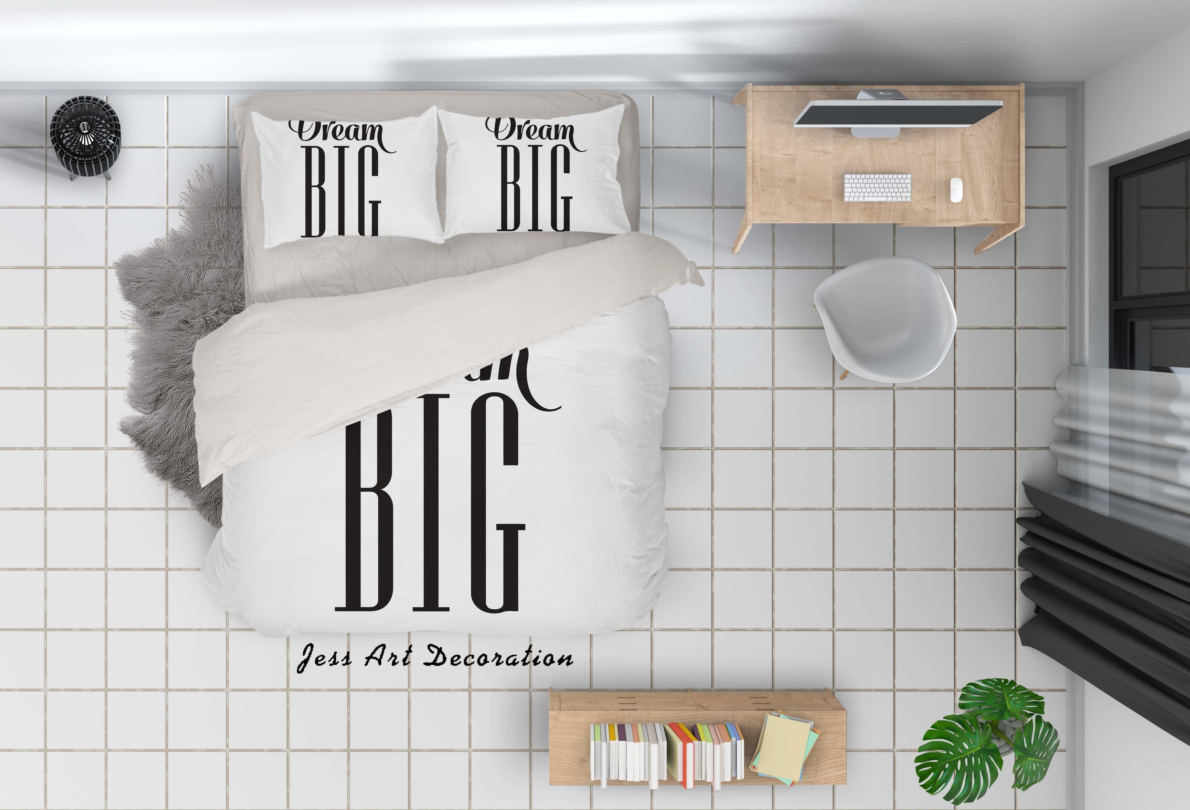 3D White Dream Letter Quilt Cover Set Bedding Set Pillowcases 61- Jess Art Decoration