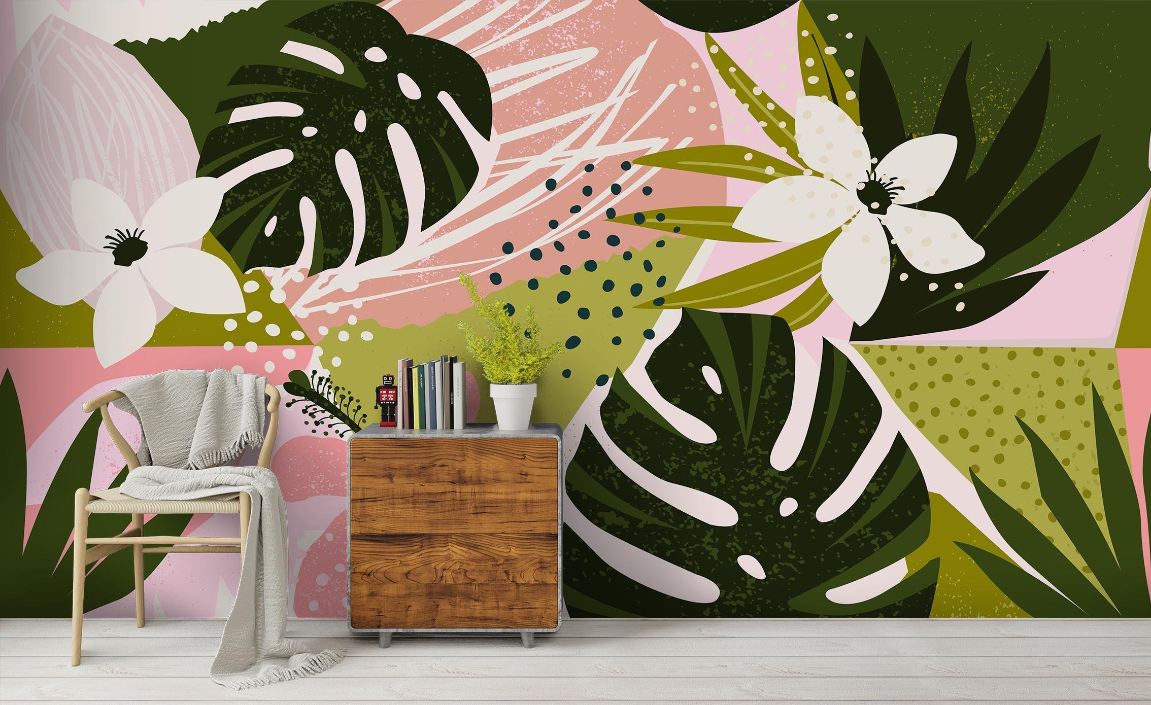 3D Tropical Leaf Floral Wall Mural Wallpaper 54 LQH- Jess Art Decoration