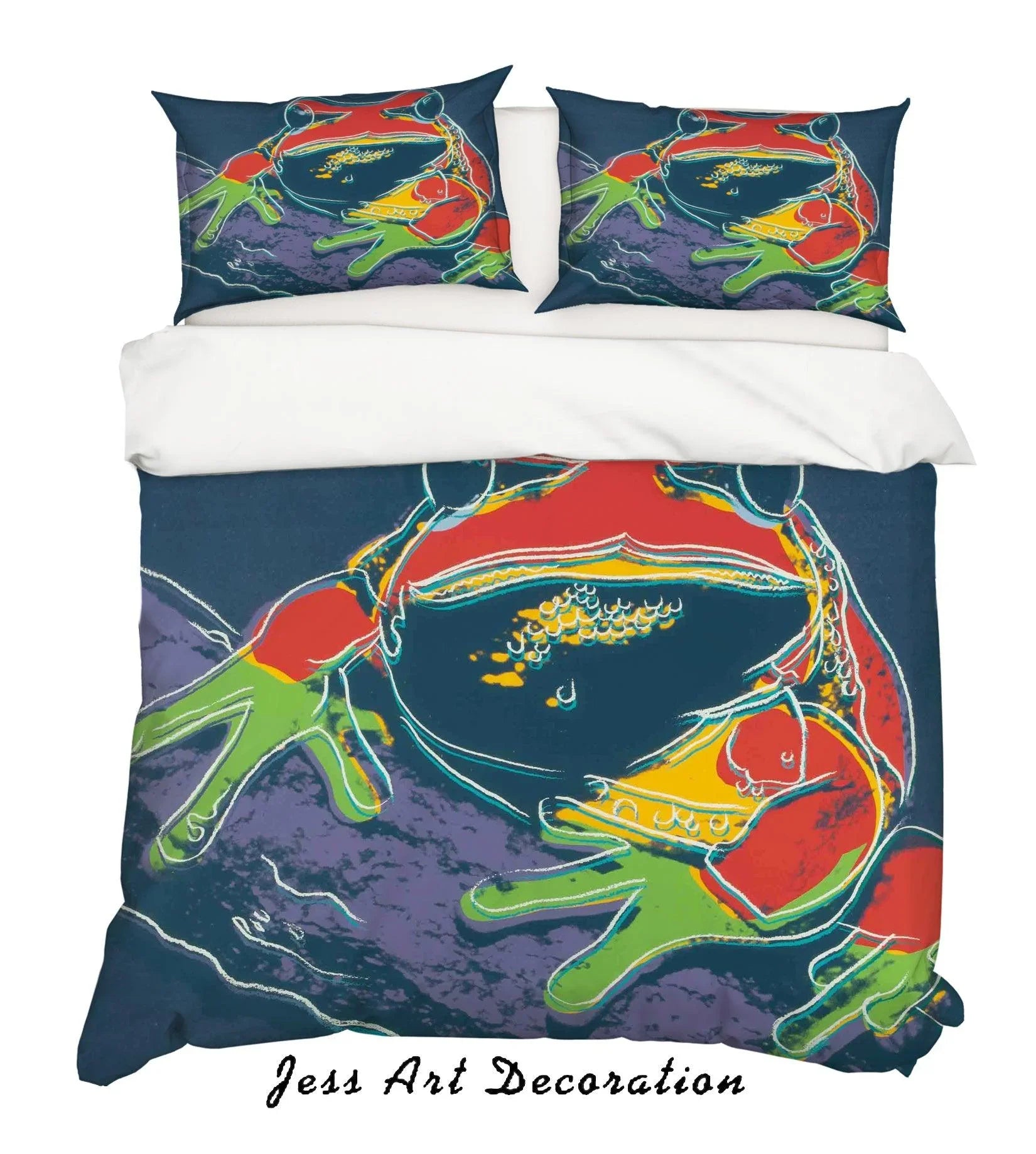 3D Oil Painting Fine Art Frog Animal Quilt Cover Set Bedding Set Duvet Cover Pillowcases LXL- Jess Art Decoration