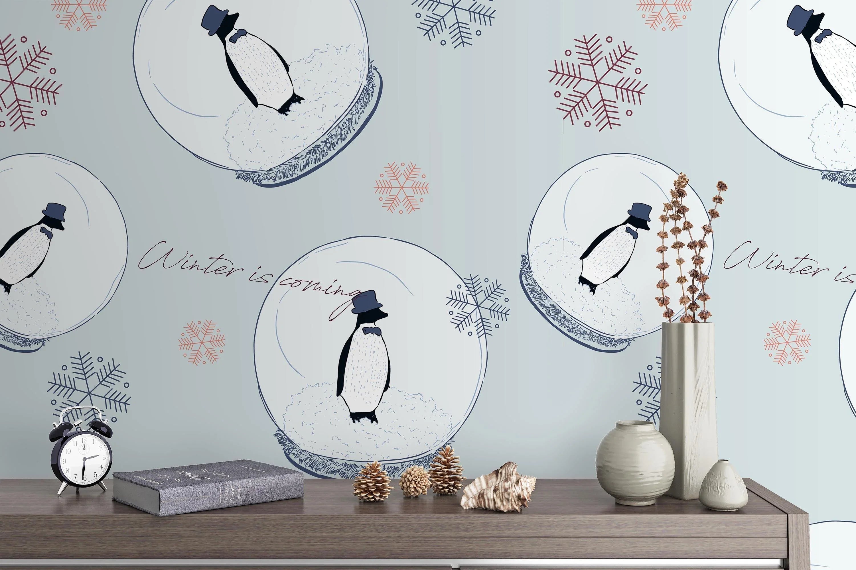 3D cartoon polar animal background wall mural wallpaper 23- Jess Art Decoration
