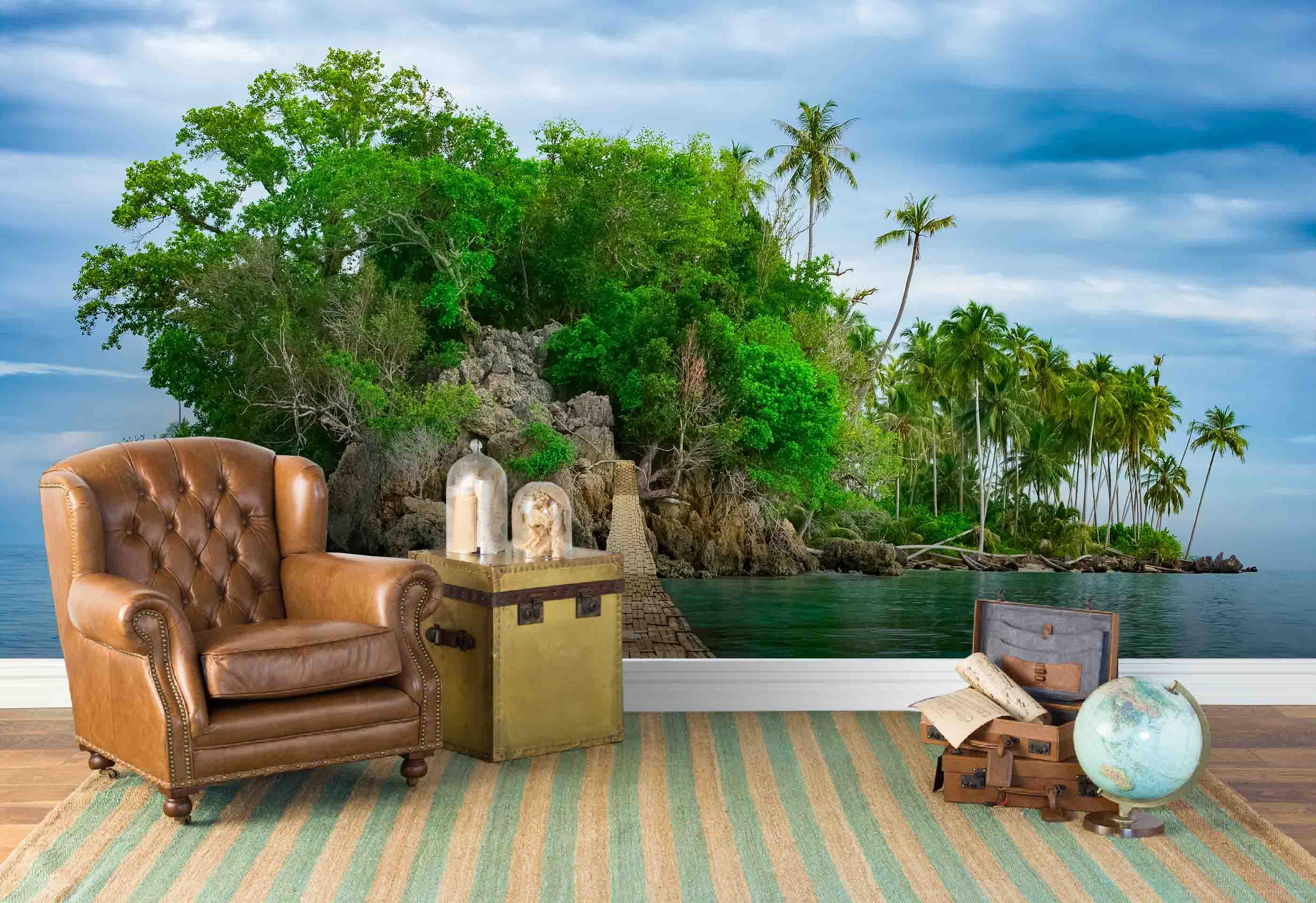 3D Tropical Green Island Wall Mural Wallpaper 60- Jess Art Decoration