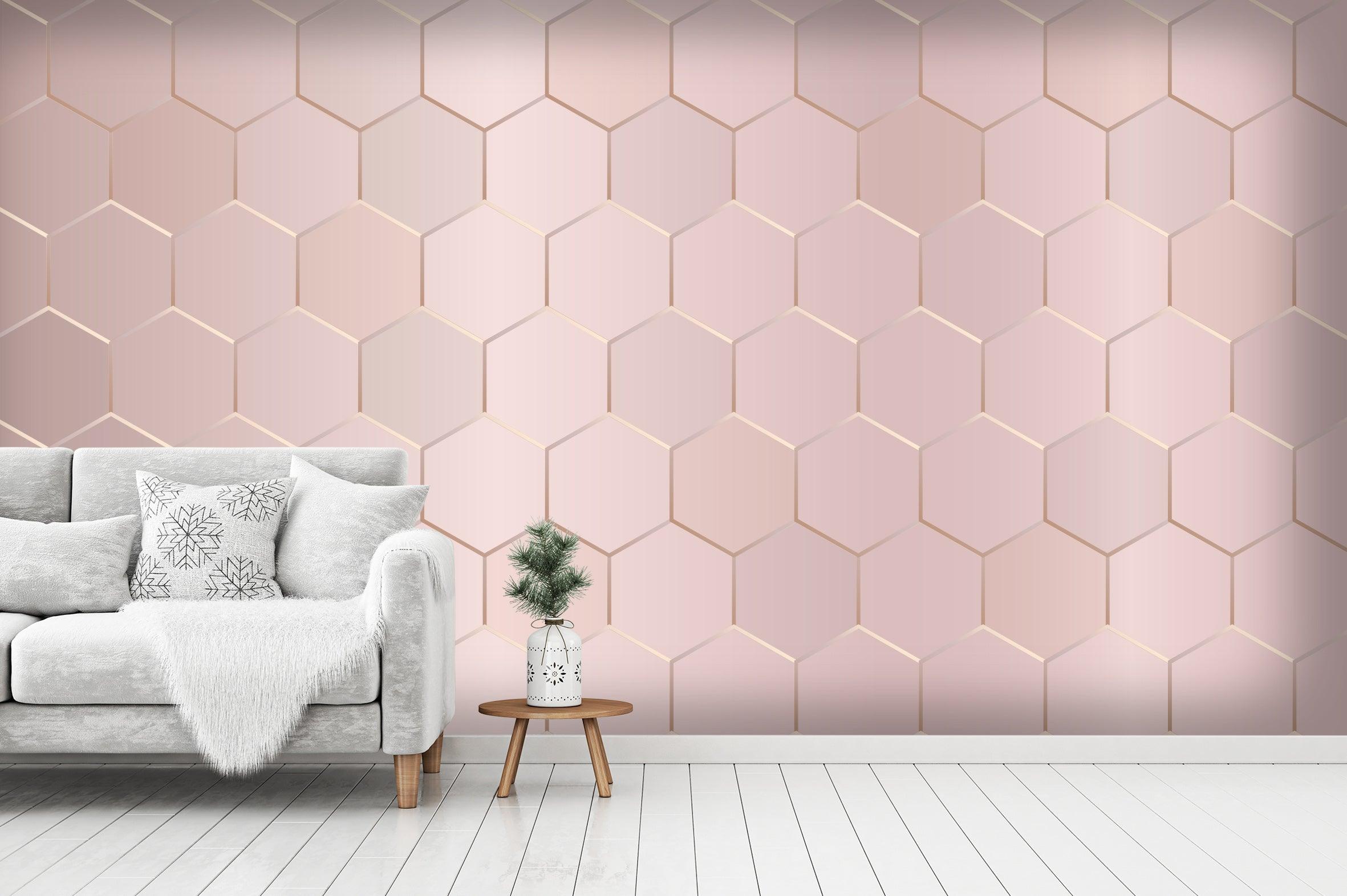 3D Pink Hexagon Arrangement Wall Mural Wallpaper 07- Jess Art Decoration