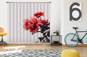 3D Beautiful Pink Rose Flower Curtains and Drapes GD 3290- Jess Art Decoration