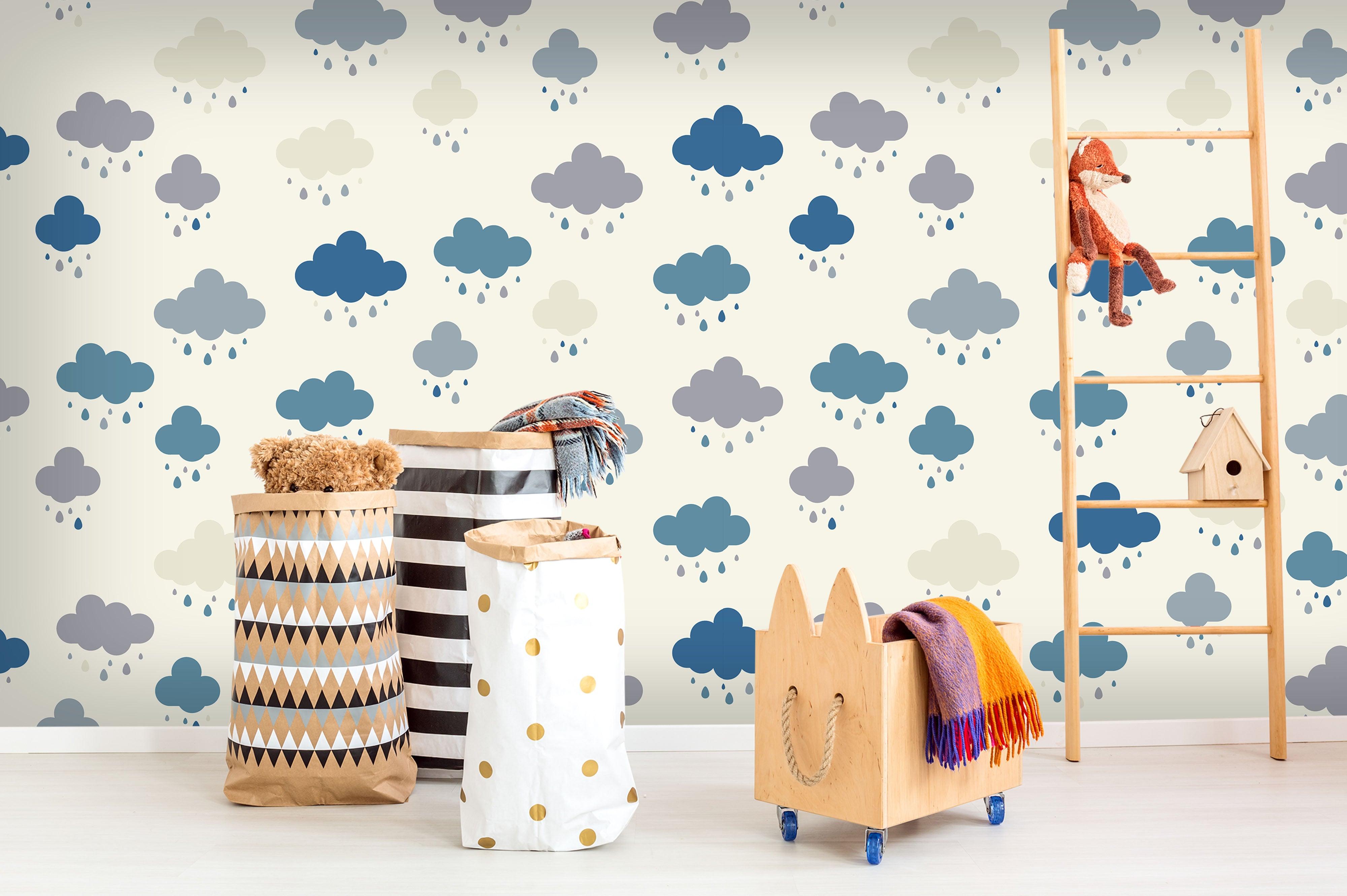 3D Rain Clouds Wall Mural Wallpaper 03- Jess Art Decoration