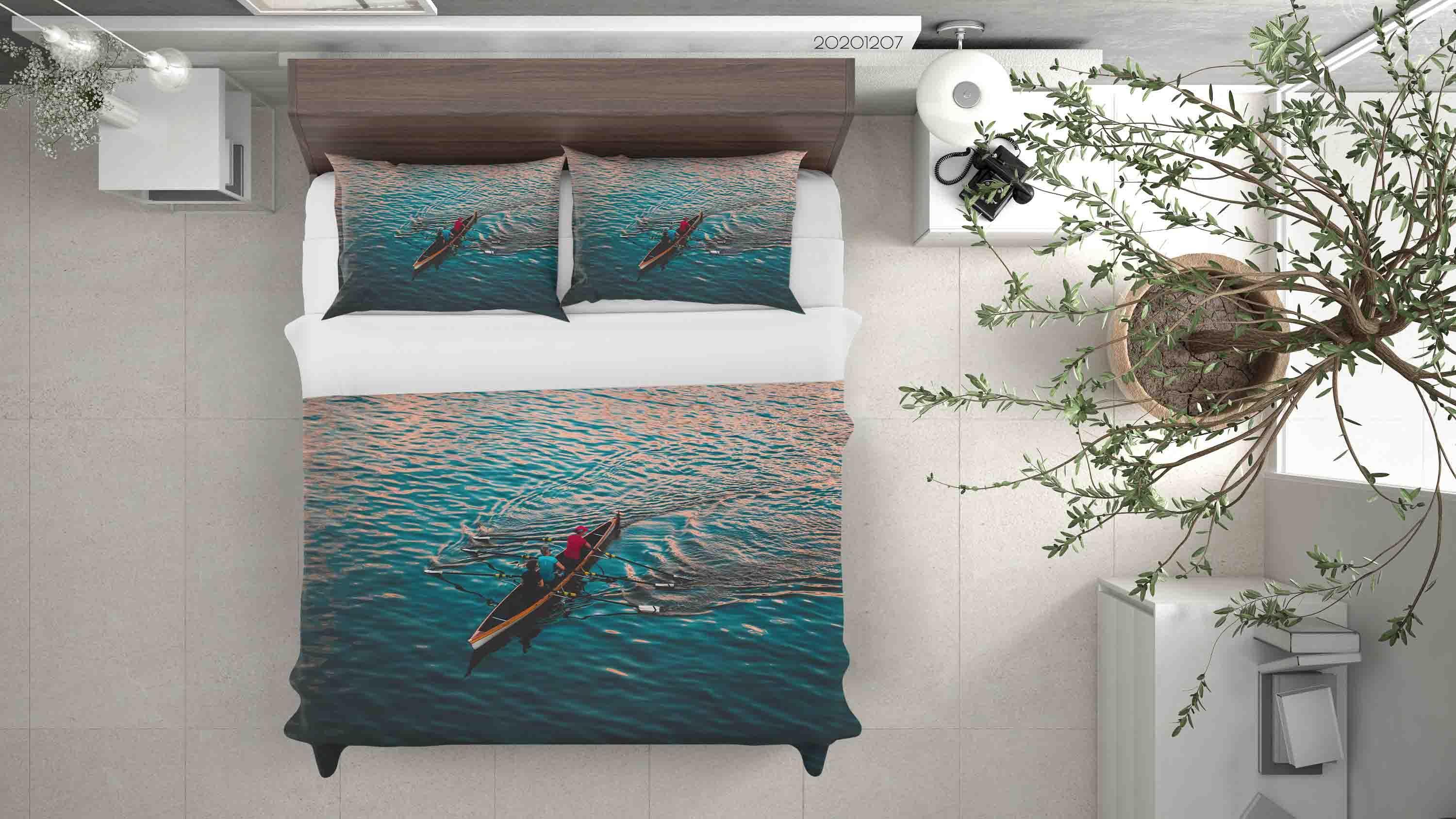 3D Pexels Adrian Ocean Boat People View Quilt Cover Set Bedding Set Duvet Cover Pillowcases LXL- Jess Art Decoration