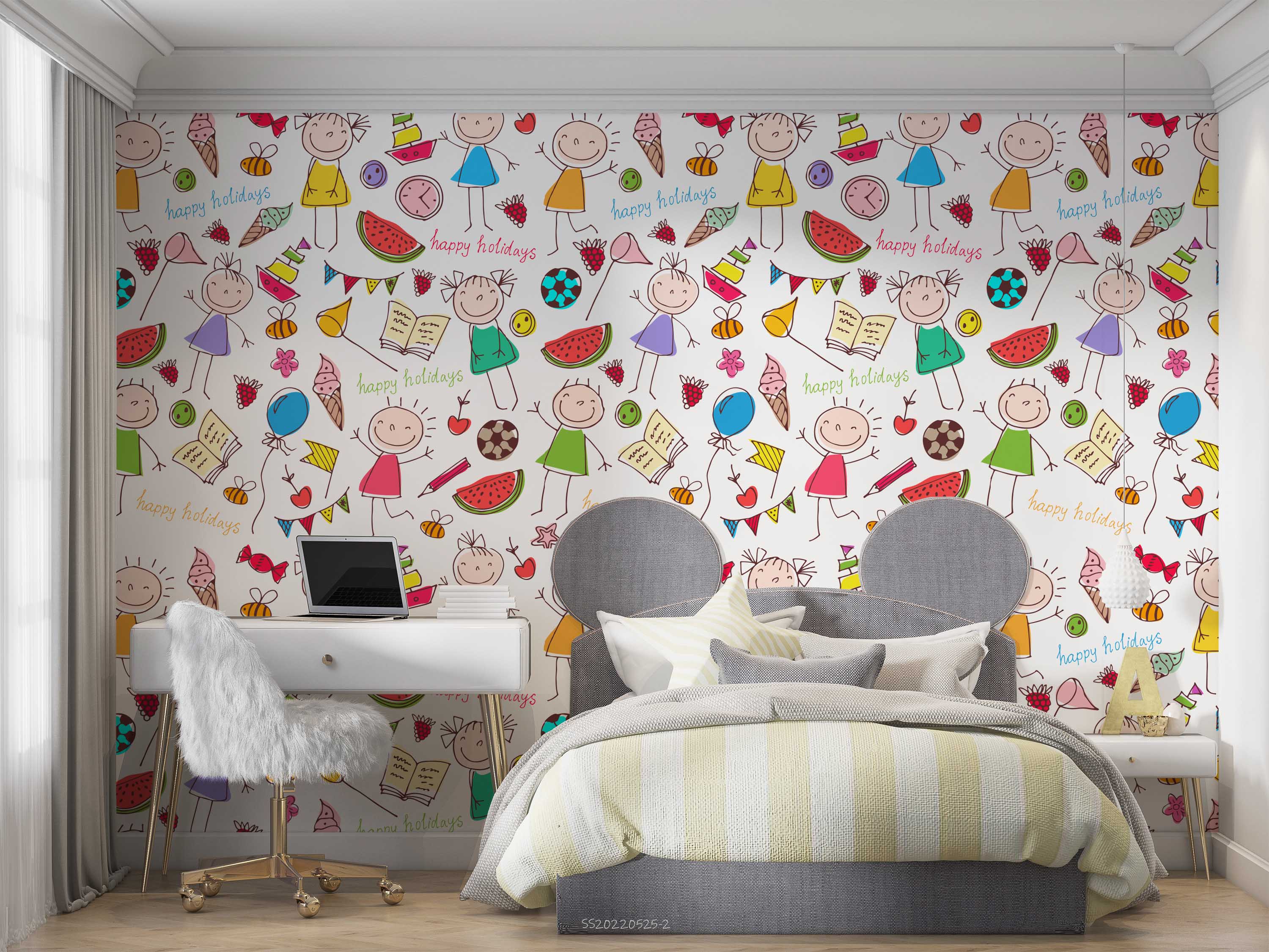 3D Cartoon Cute Children Life Wall Mural Wallpaper GD 205- Jess Art Decoration