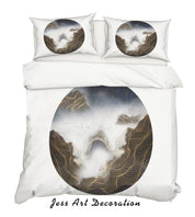 3D White Mountains Circle Quilt Cover Set Bedding Set Pillowcases 110- Jess Art Decoration
