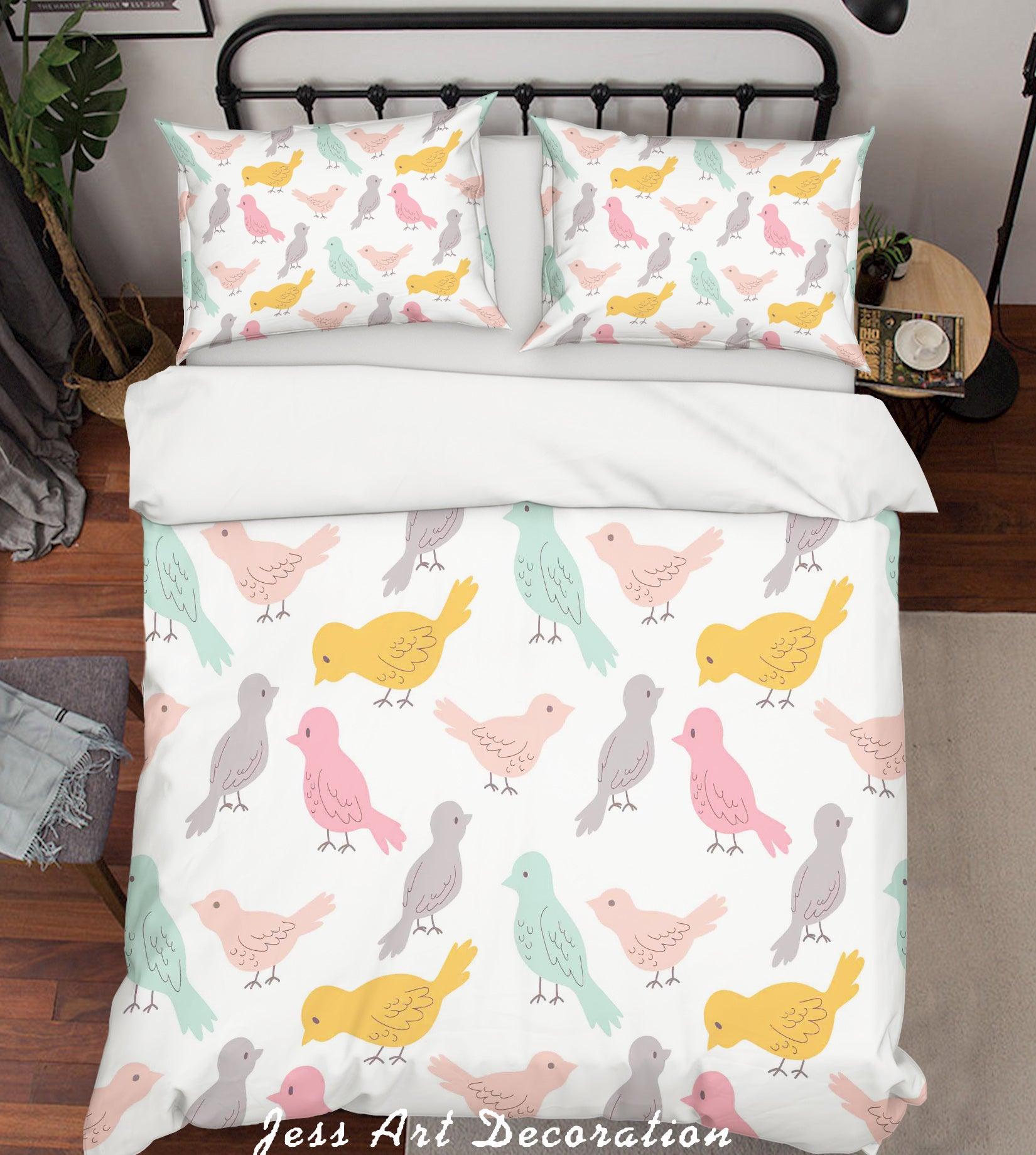 3D Cartoon Bird Quilt Cover Set Bedding Set Pillowcases 136- Jess Art Decoration