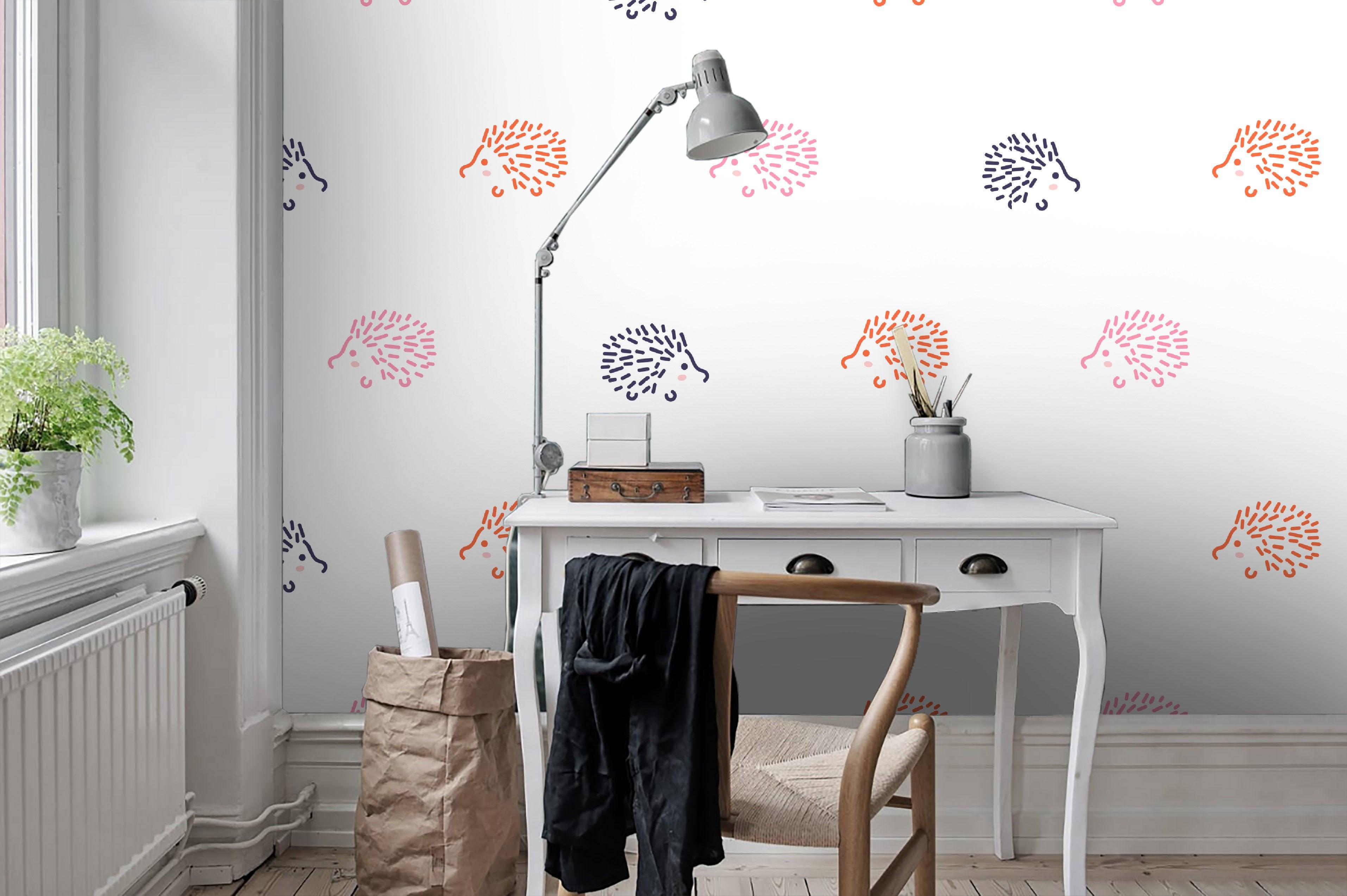 3D Colorful Hedgehog Pattern  Wall Mural Wallpaper 95- Jess Art Decoration