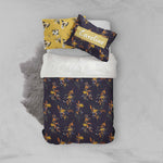 3D Yellow Floral Dark Brown Quilt Cover Set Bedding Set Pillowcases 07- Jess Art Decoration