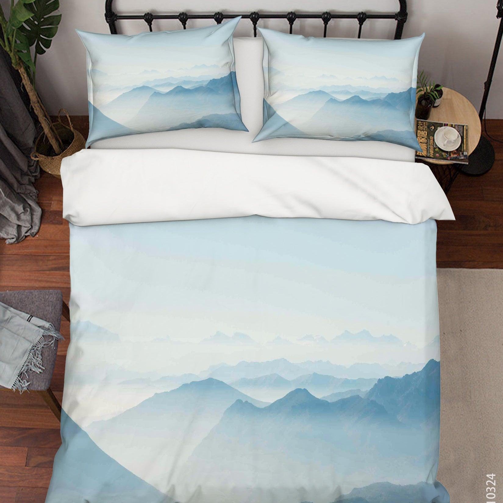 3D Watercolor Mountain Landscape Quilt Cover Set Bedding Set Duvet Cover Pillowcases 86 LQH- Jess Art Decoration