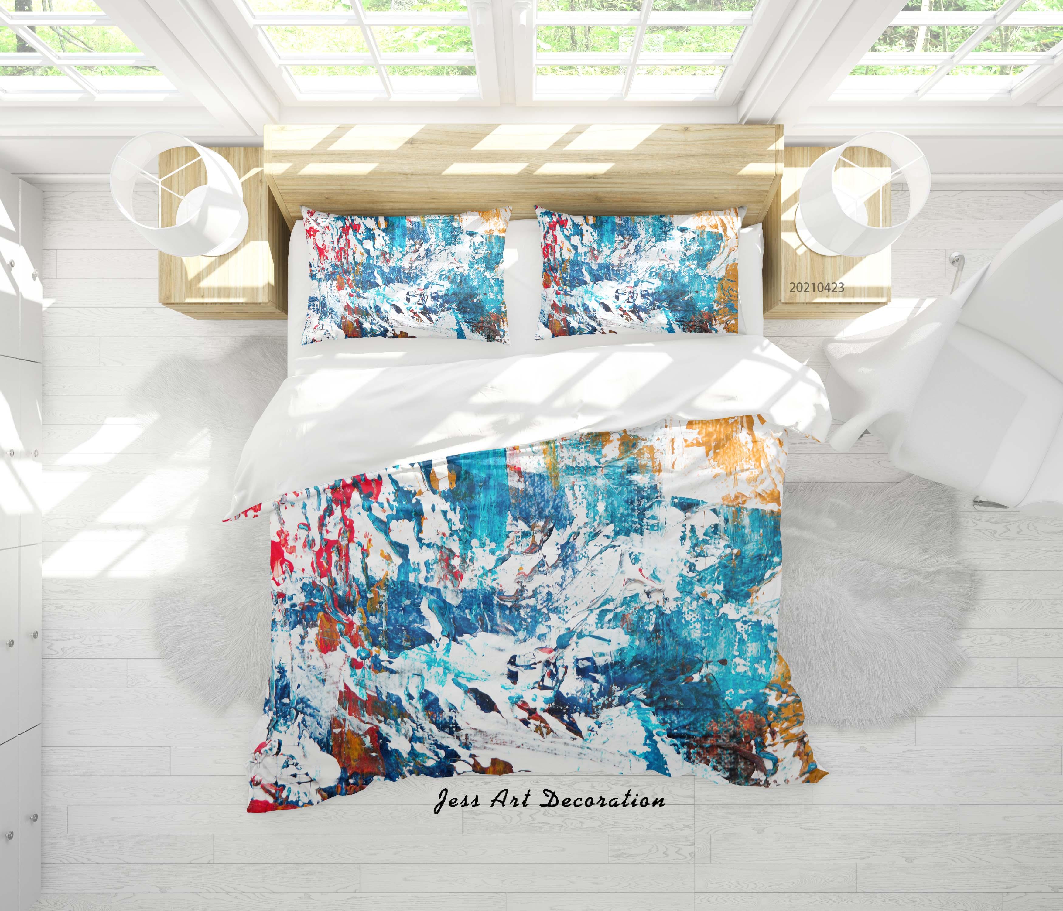 3D Abstract Color Graffiti Quilt Cover Set Bedding Set Duvet Cover Pillowcases 132- Jess Art Decoration