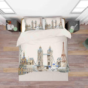3D Landmark Building Tokyo Tower London Bridge Quilt Cover Set Bedding Set Duvet Cover Pillowcases SF022- Jess Art Decoration