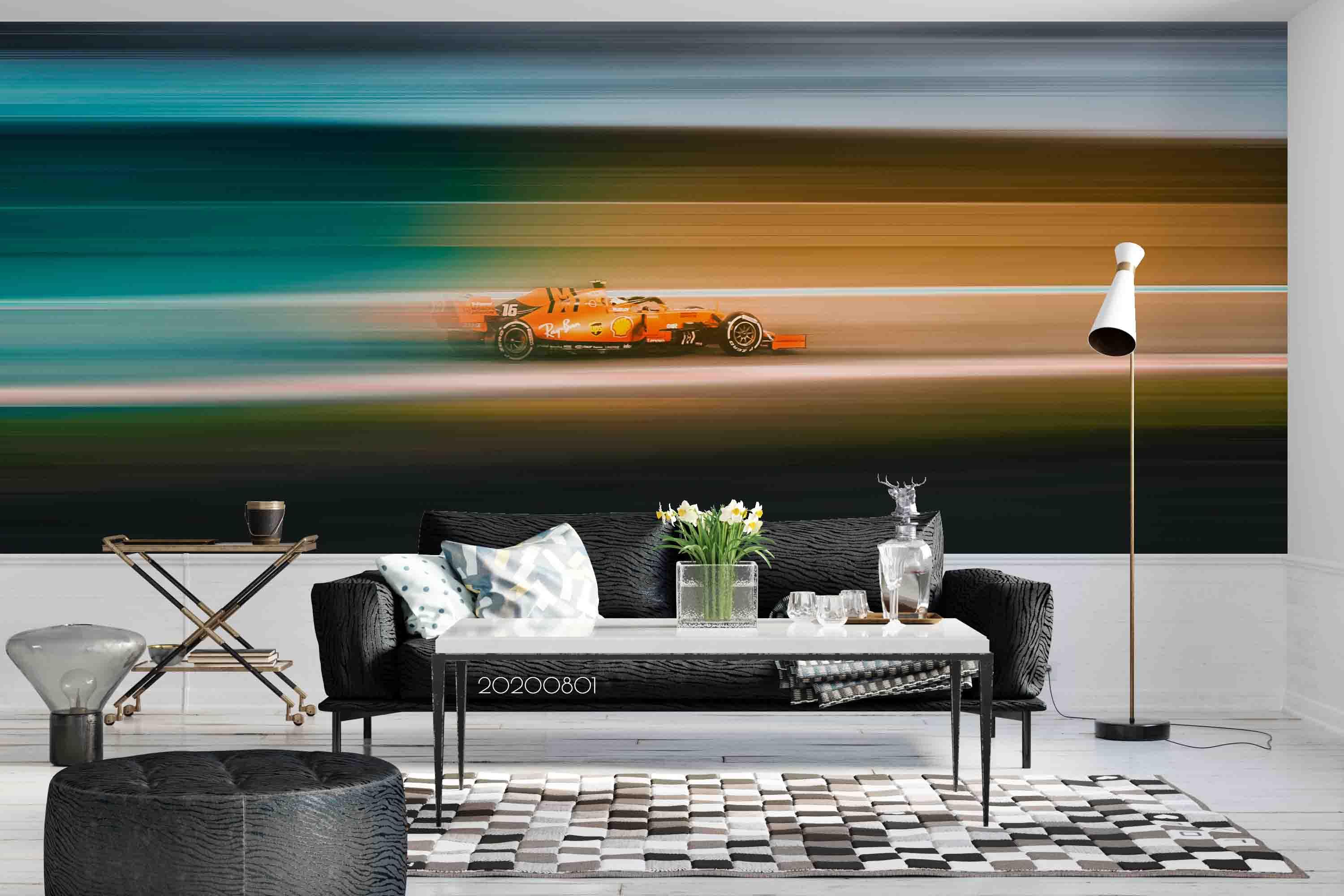 3D Racing Car Wall Mural Wallpaper SF 01- Jess Art Decoration