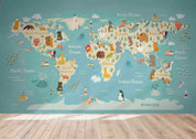 3D World Map Kids Wall Mural Wallpaper LQH 782- Jess Art Decoration