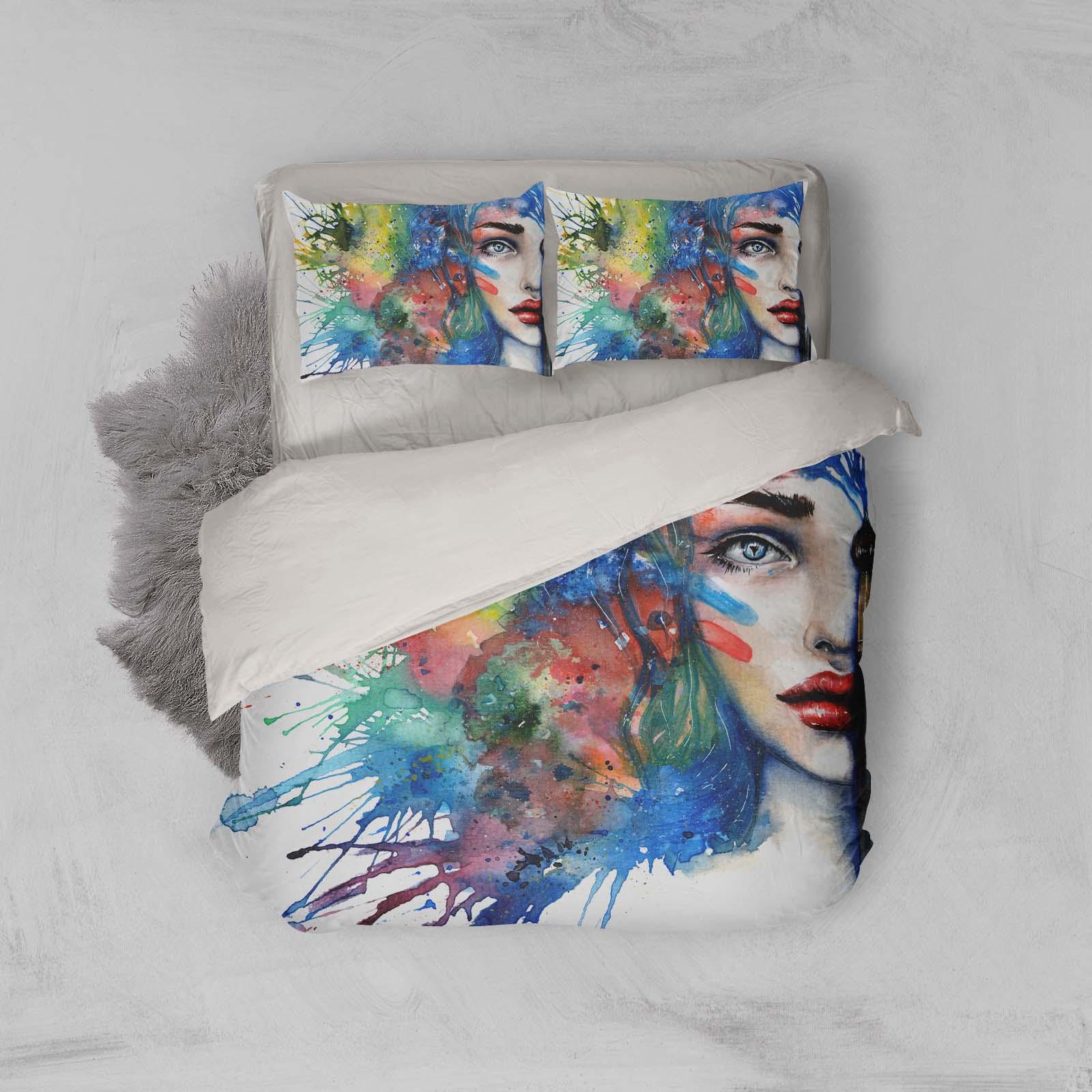 3D Watercolor Beauty Quilt Cover Set Bedding Set Pillowcases 34- Jess Art Decoration