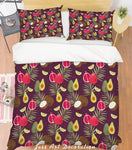 3D Fruit Green Leaves Quilt Cover Set Bedding Set Pillowcases 211- Jess Art Decoration