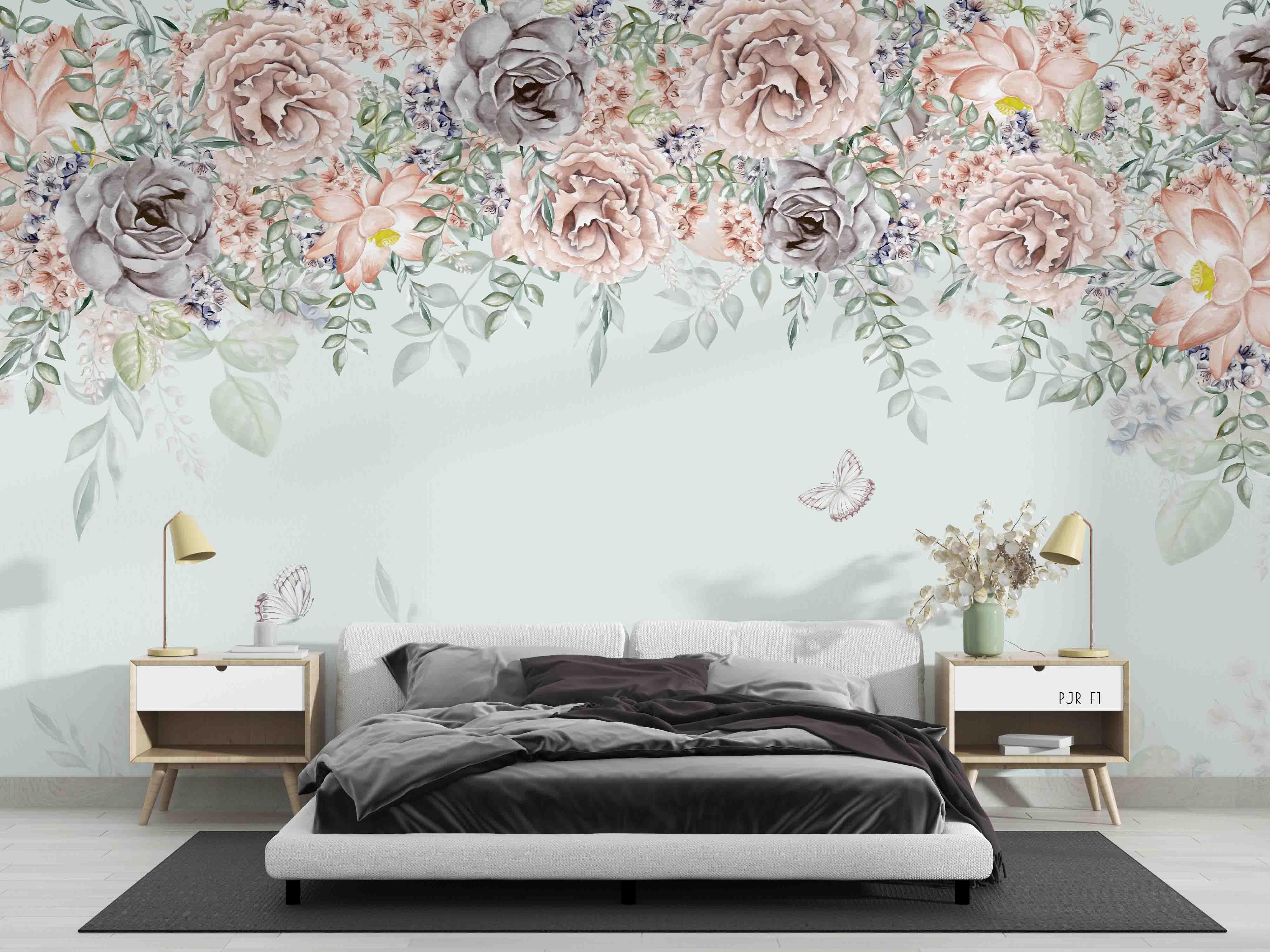 3D Floral Butterfly Leaf Wall Mural Wallpaper WJ 2077- Jess Art Decoration