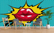 3D Red Lips Graffiti Wall Mural Wallpaper sww  58- Jess Art Decoration