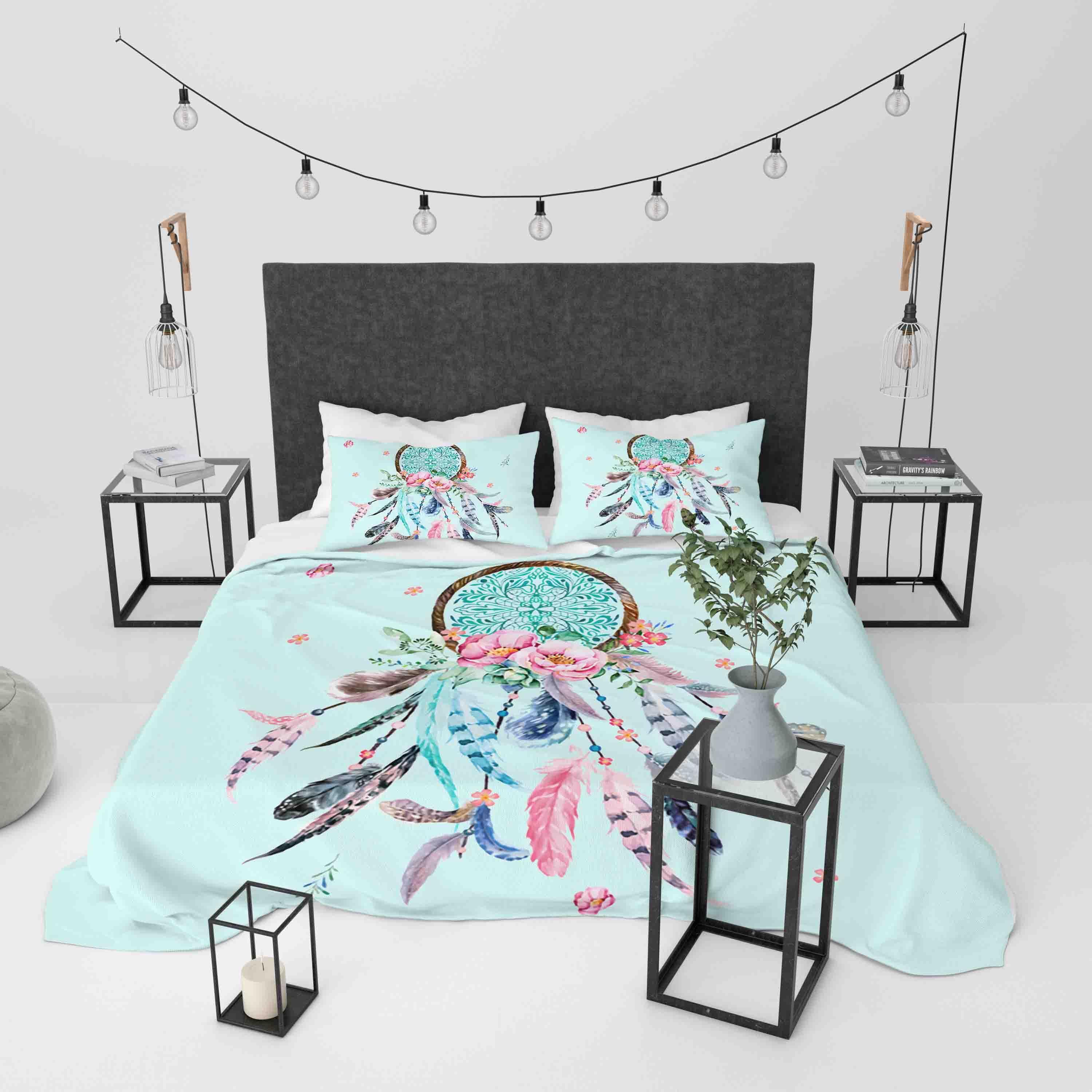 3D Blue Dream Catcher Quilt Cover Set Bedding Set Duvet Cover Pillowcases JN 1185- Jess Art Decoration