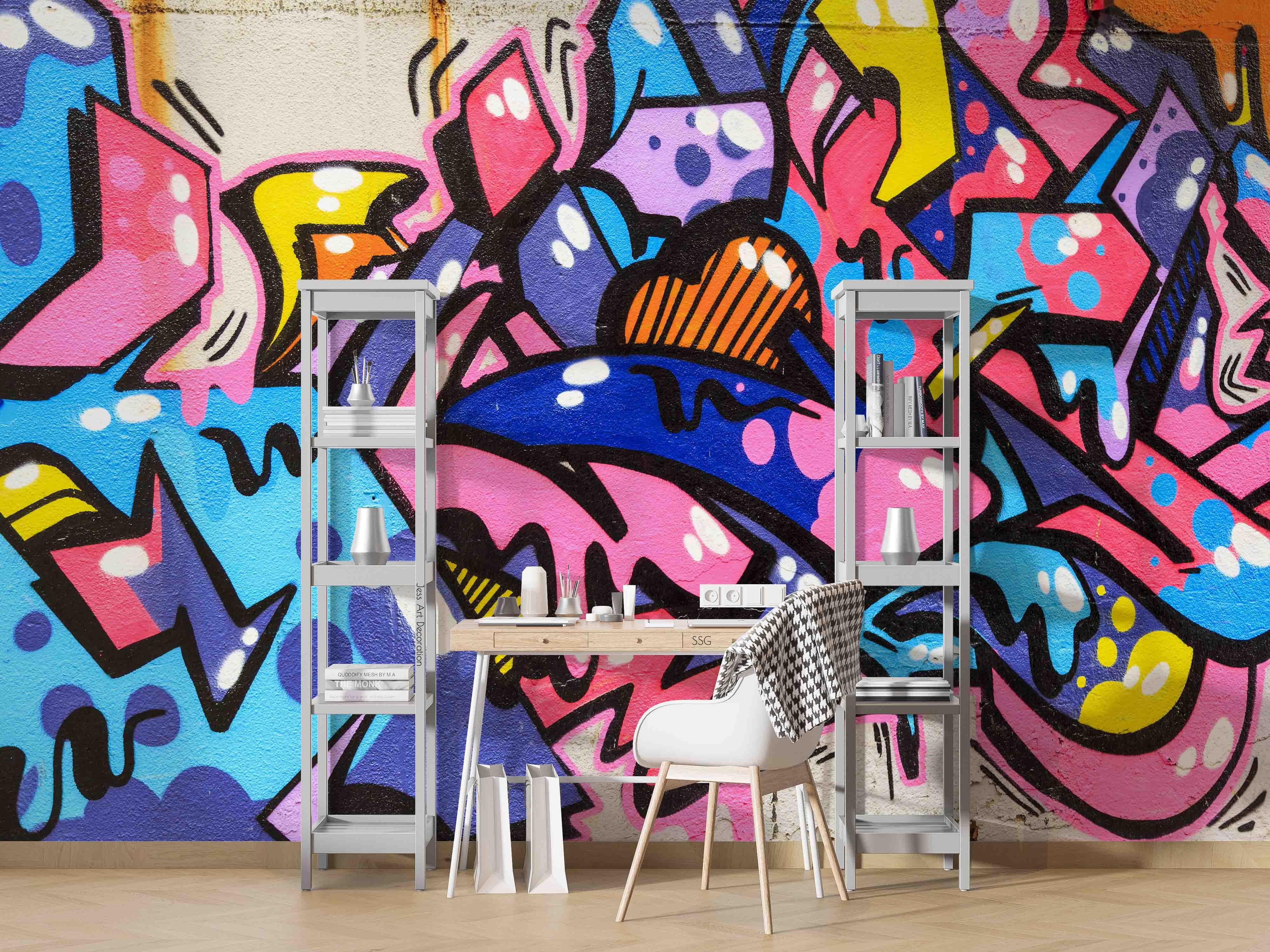 3D Abstract Graffiti Wall Mural Wallpaper  sww 72- Jess Art Decoration