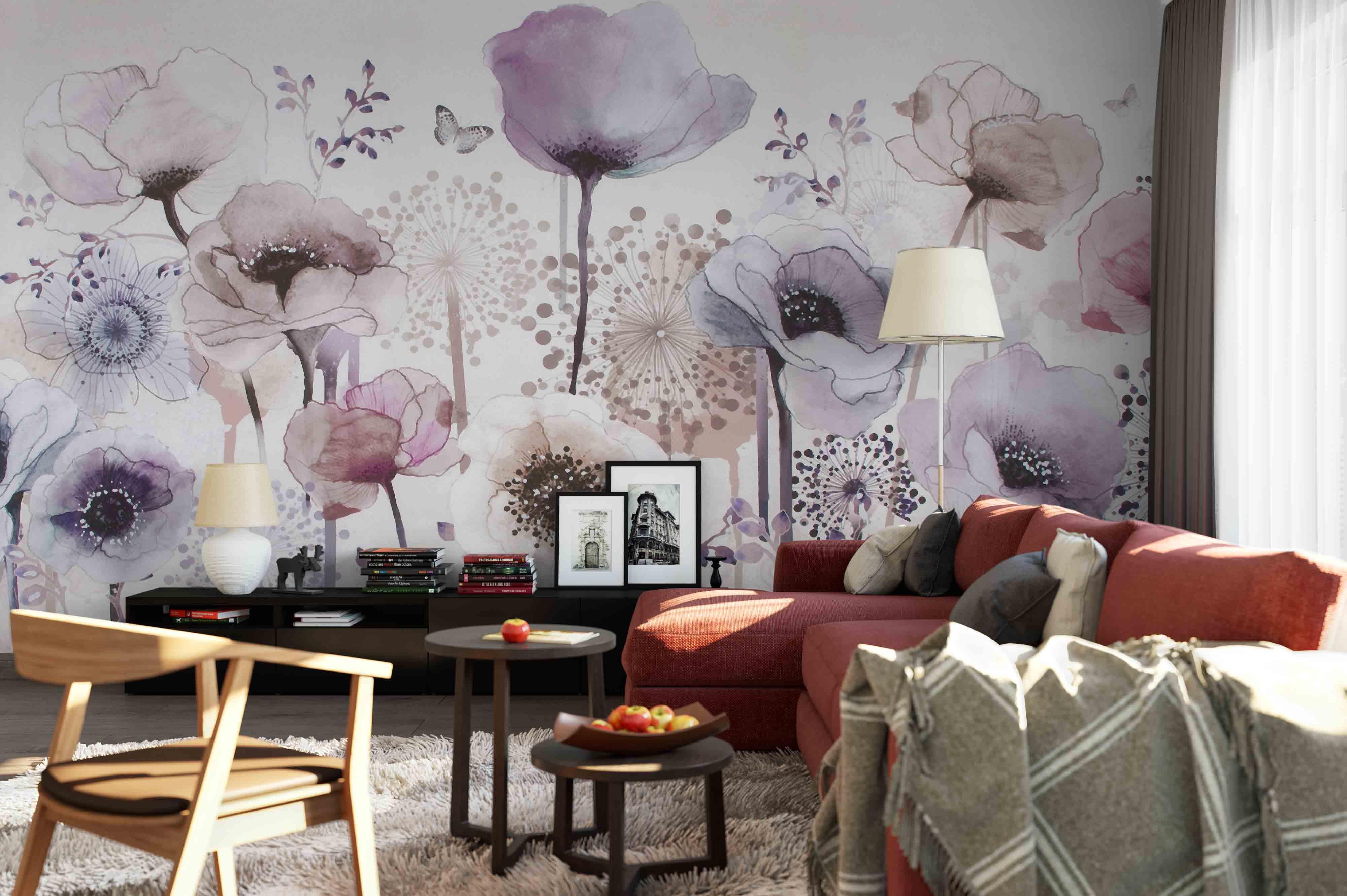 3D Watercolor Dandelion Floral Wall Mural Wallpaper 24- Jess Art Decoration