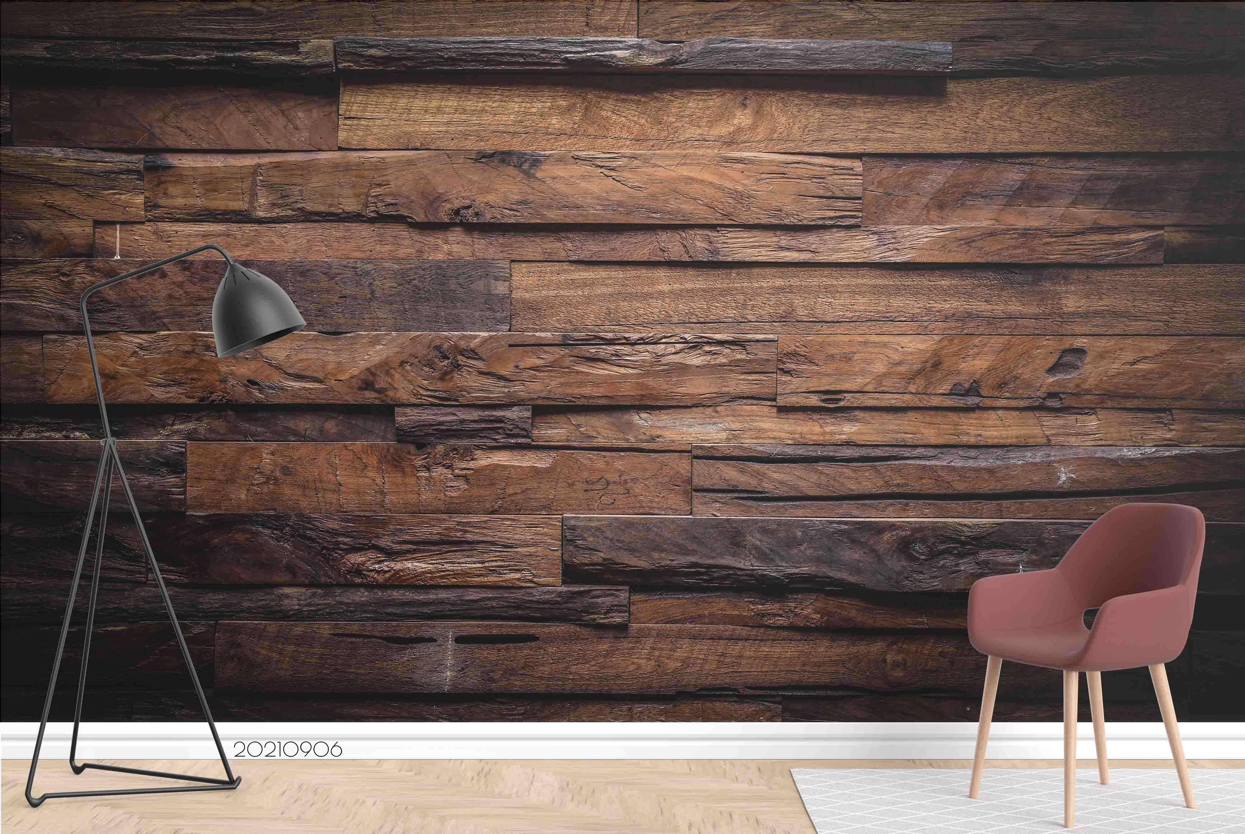 3D Brown Wood Board Texture Wall Mural Wallpaper LQH 587- Jess Art Decoration