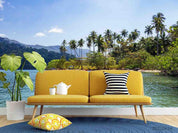 3D Tropics Islands Coconut Trees Lakes Mountains Wall Mural Wallpaper SWW2357- Jess Art Decoration