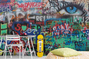 3D Abstract Art Graffiti Alphabet Eye Wall Mural Wallpaper GD 4082- Jess Art Decoration