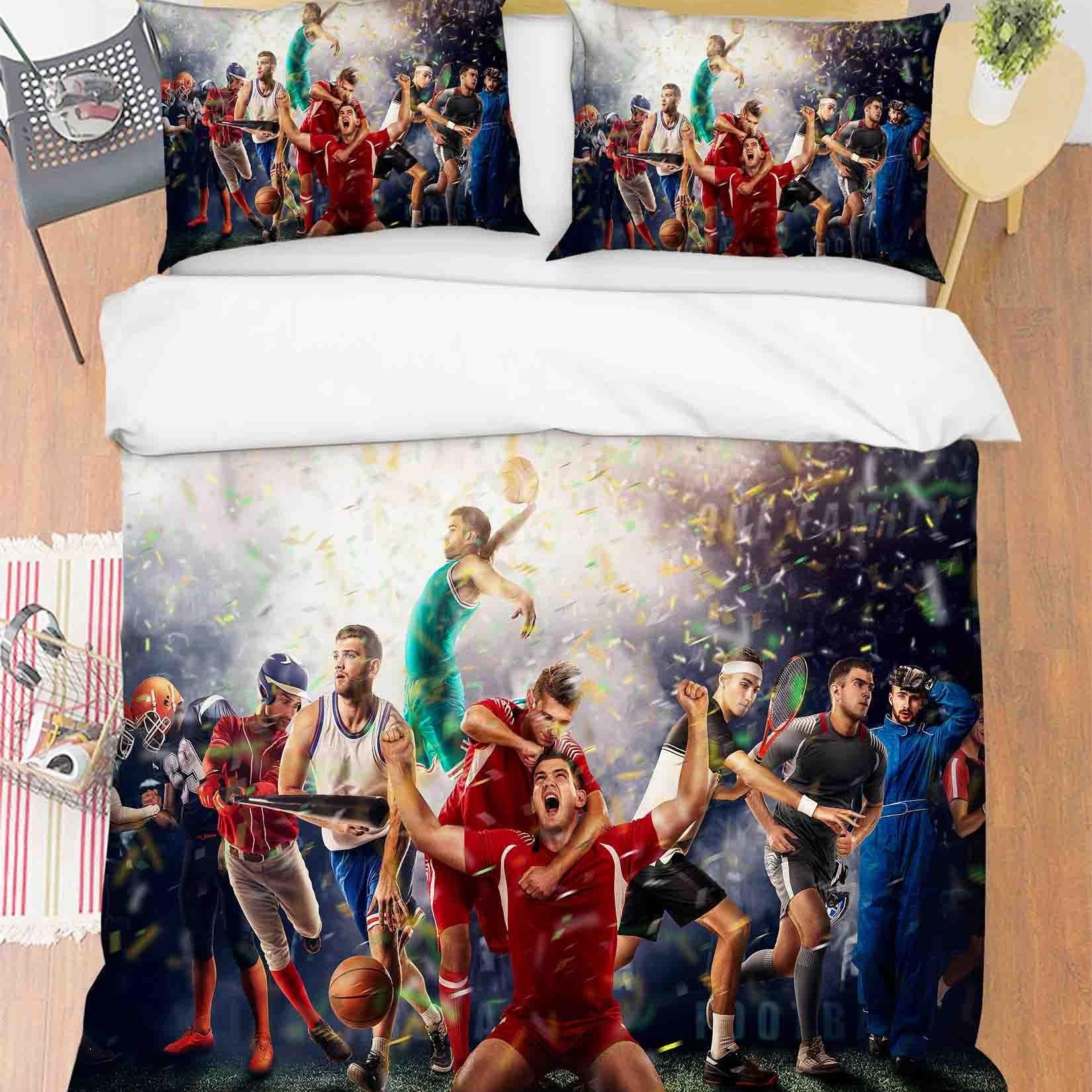 3D Football World Cup Quilt Cover Set Bedding Set Duvet Cover Pillowcases 306- Jess Art Decoration