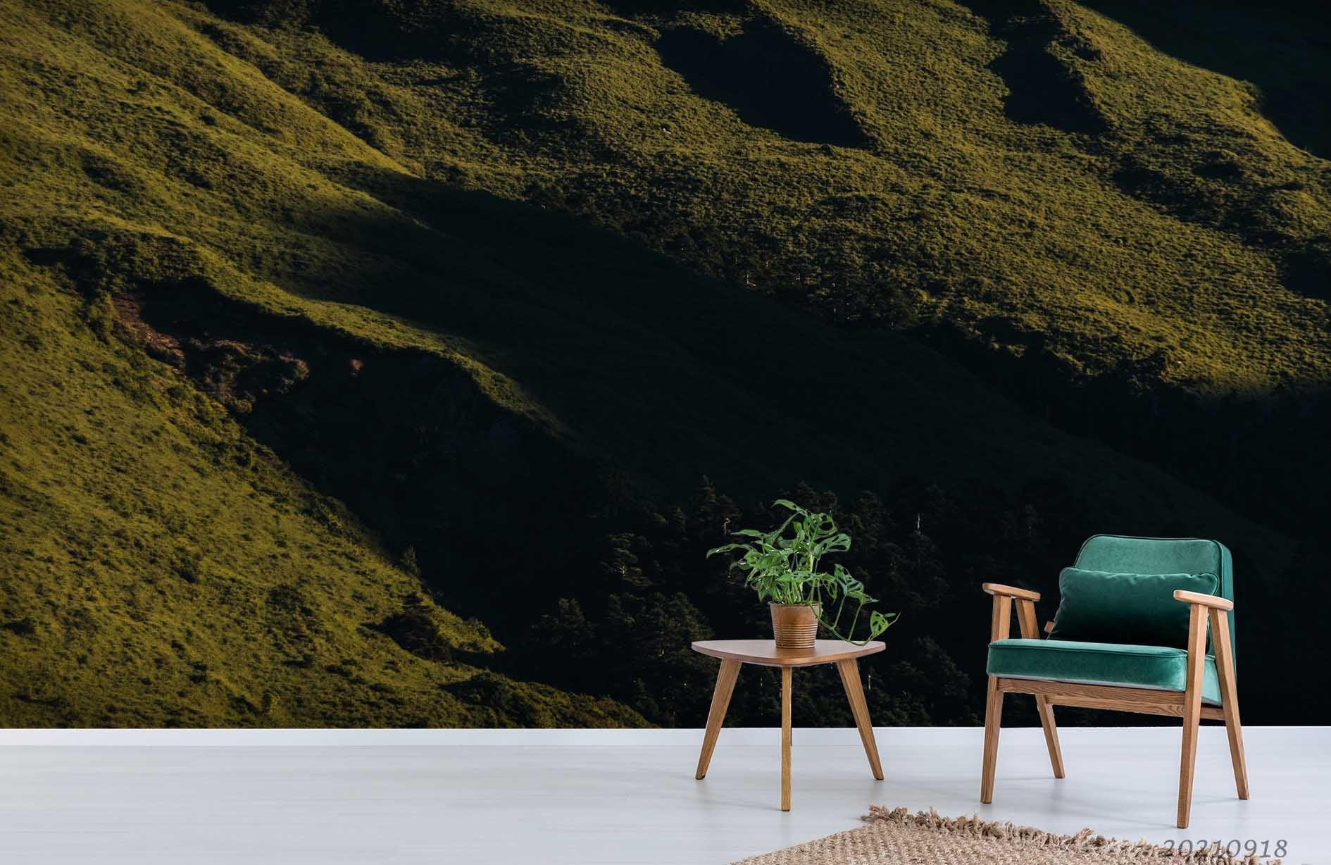 3D Landscape Green Mountains Wall Mural Wallpaper LQH 508- Jess Art Decoration