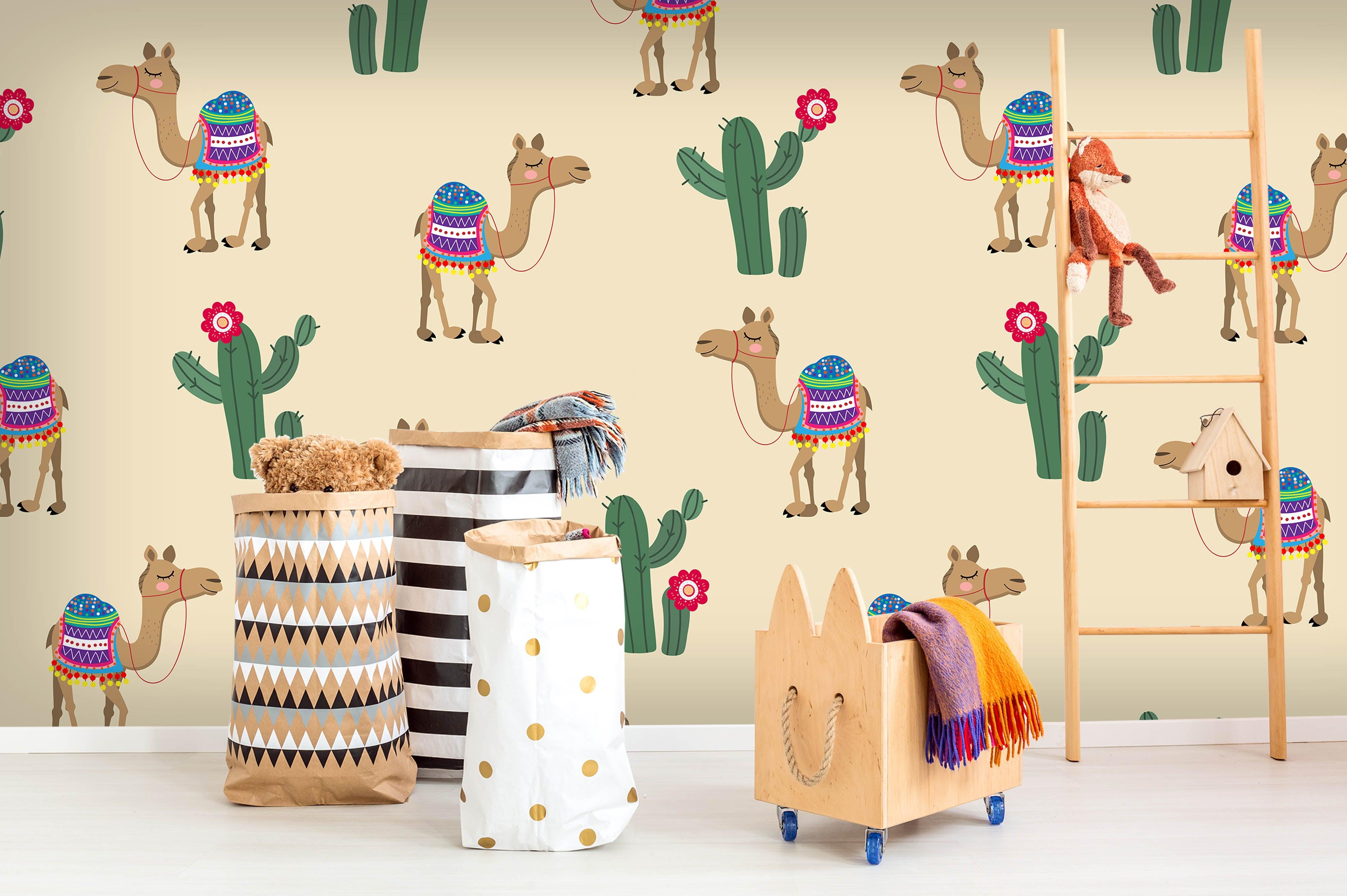 3D Camel Cactus Wall Mural Wallpaper 18- Jess Art Decoration