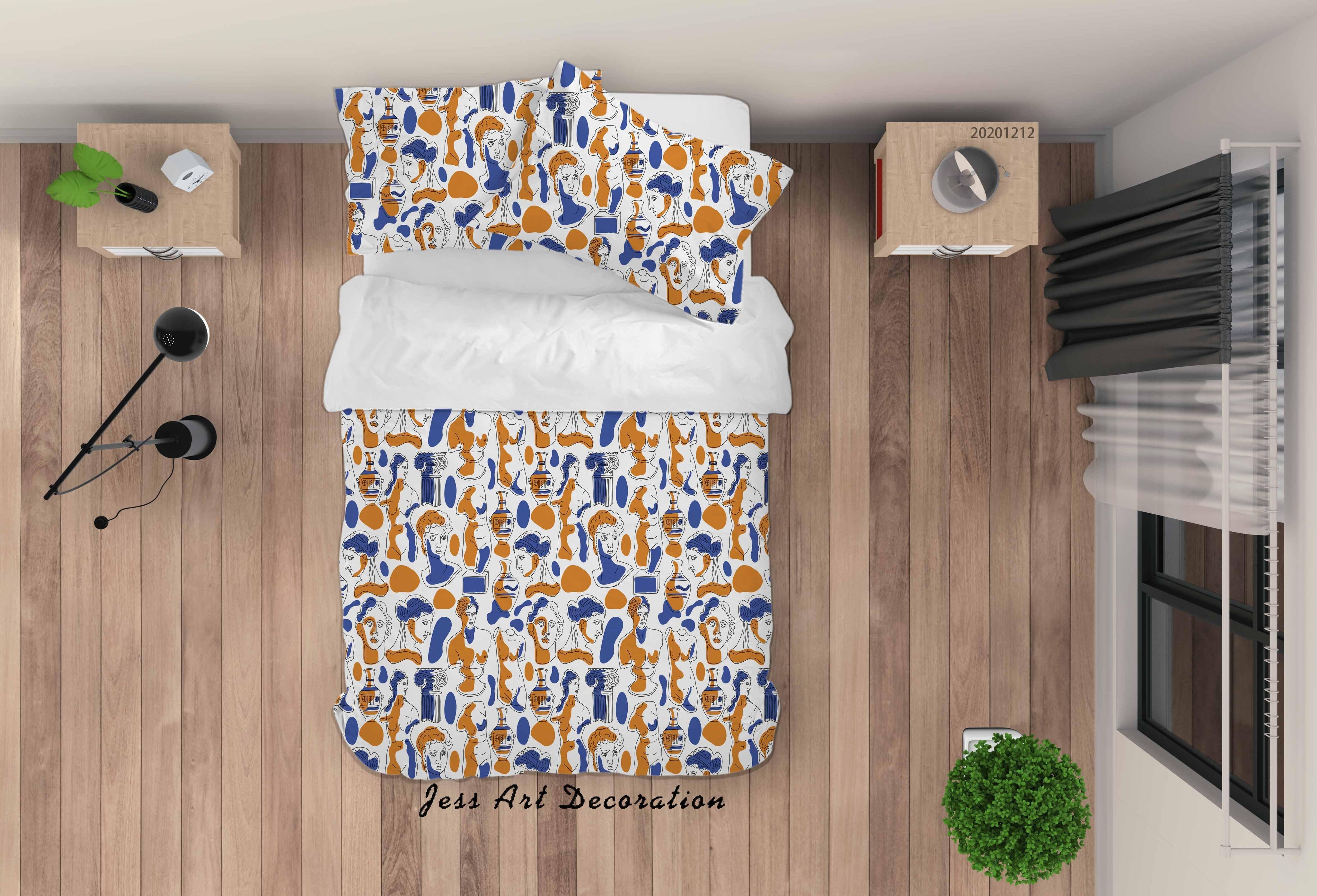 3D Ancient Greece Rome Elements Seamless Pattern Quilt Cover Set Bedding Set Duvet Cover Pillowcases LXL- Jess Art Decoration