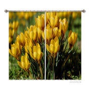 3D Yellow Tulip Floral Curtains and Drapes LQH 212- Jess Art Decoration