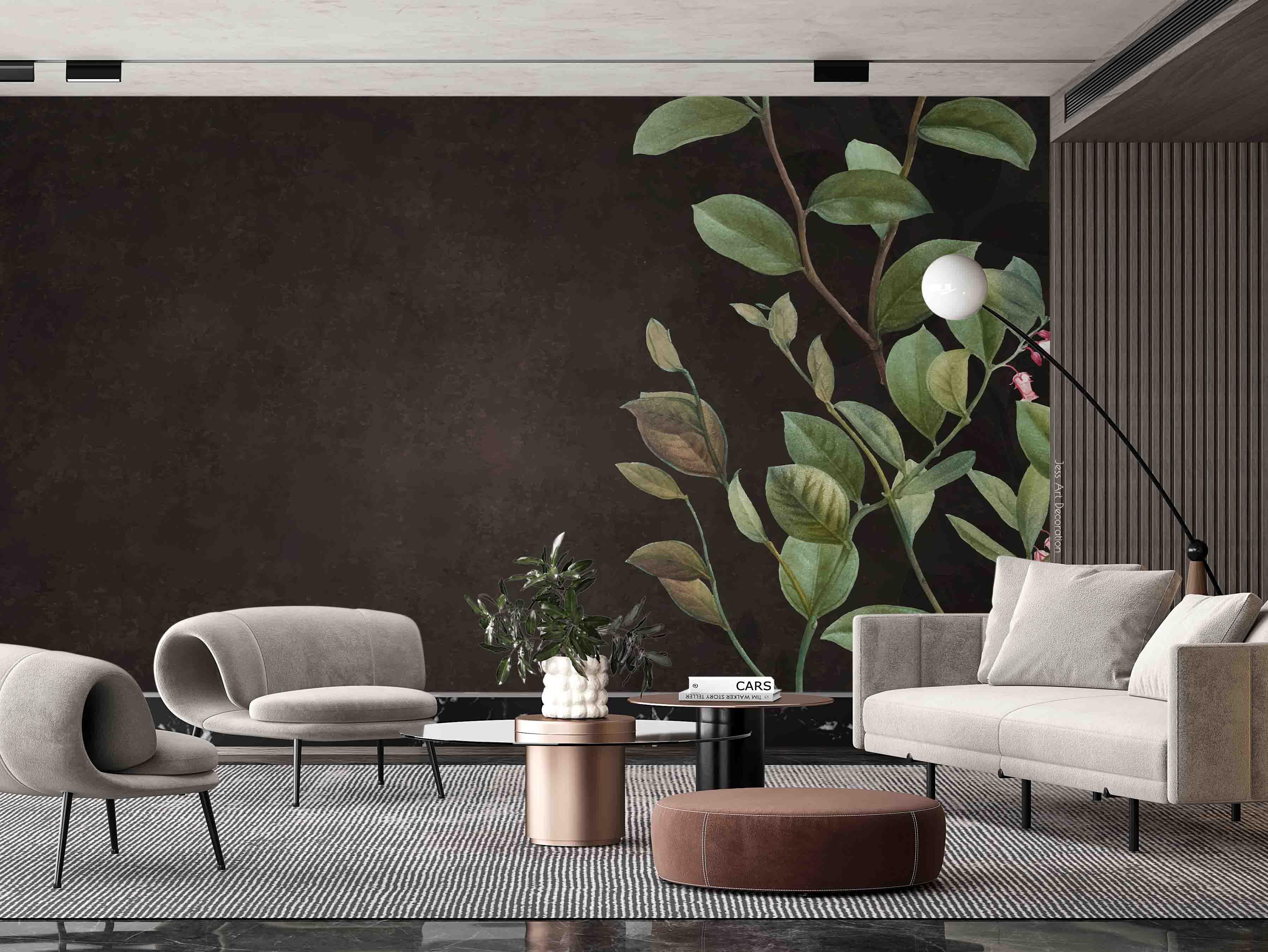 3D Idyllic Green Leaf Pattern Wall Mural Wallpaper GD 3320- Jess Art Decoration