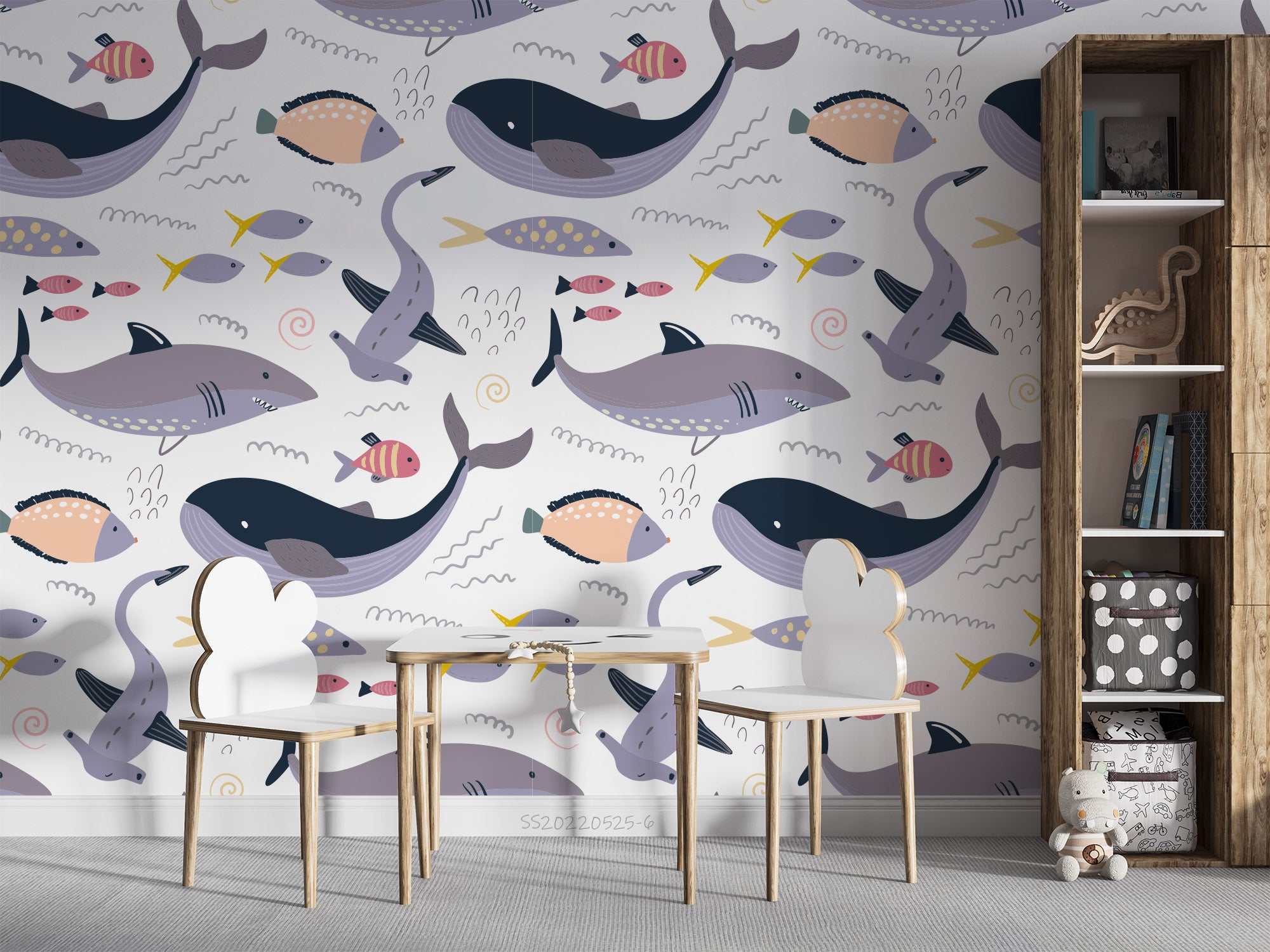 3D Cartoon Whale Shark Ocean Wall Mural Wallpaper GD 1212- Jess Art Decoration