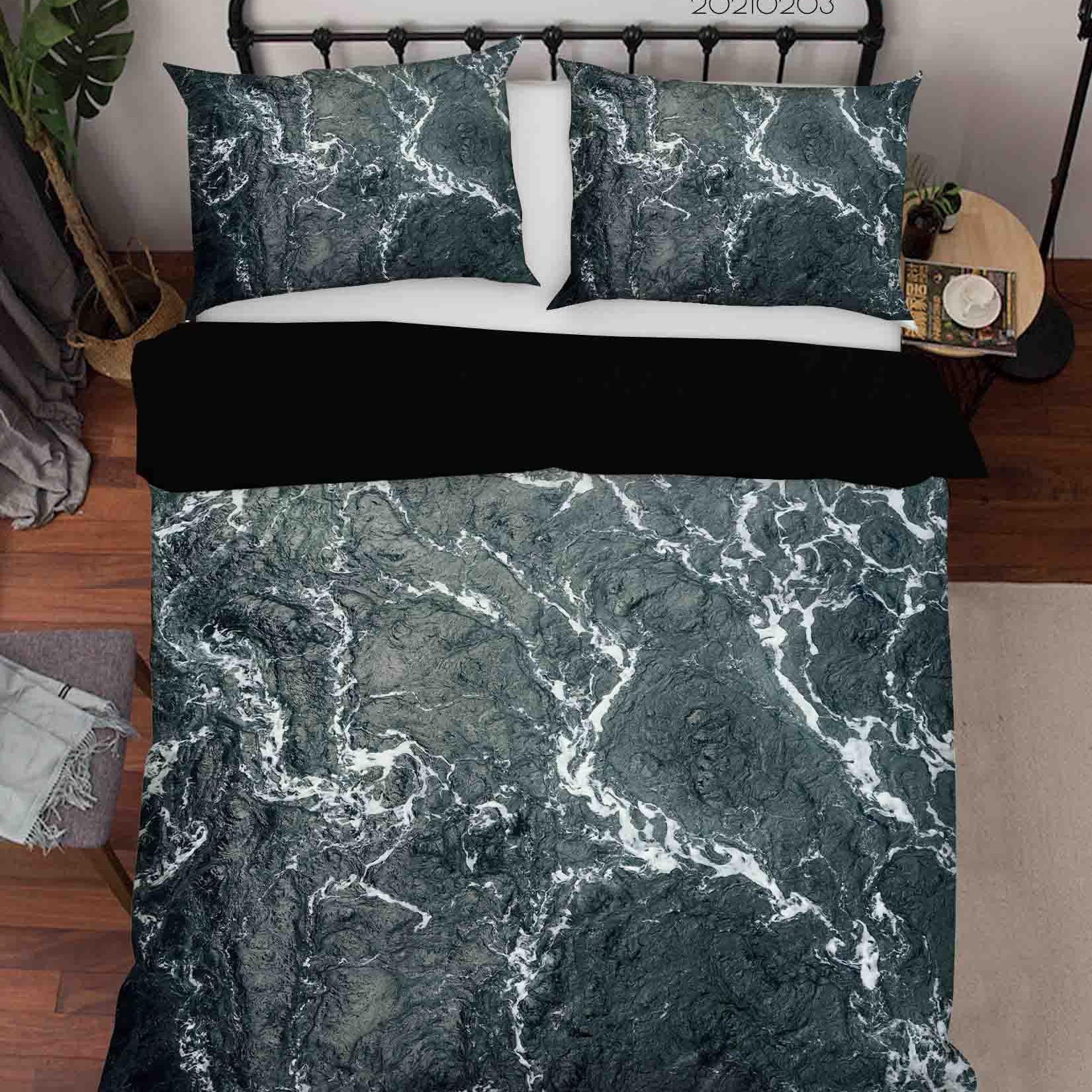 3D Abstract Marble Texture Quilt Cover Set Bedding Set Duvet Cover Pillowcases 17- Jess Art Decoration