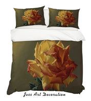 3D Yellow Floral Quilt Cover Set Bedding Set Pillowcases 81- Jess Art Decoration
