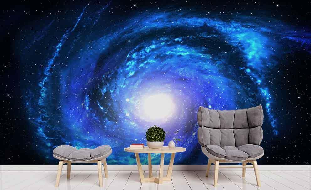 3D Abstract Blue Space Vortex Wall Mural Wallpaper LQH 223- Jess Art Decoration