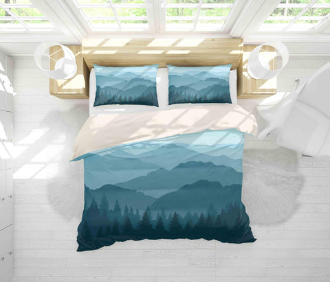 3D Mountain Scenery Quilt Cover Set Bedding Set Pillowcases 70- Jess Art Decoration