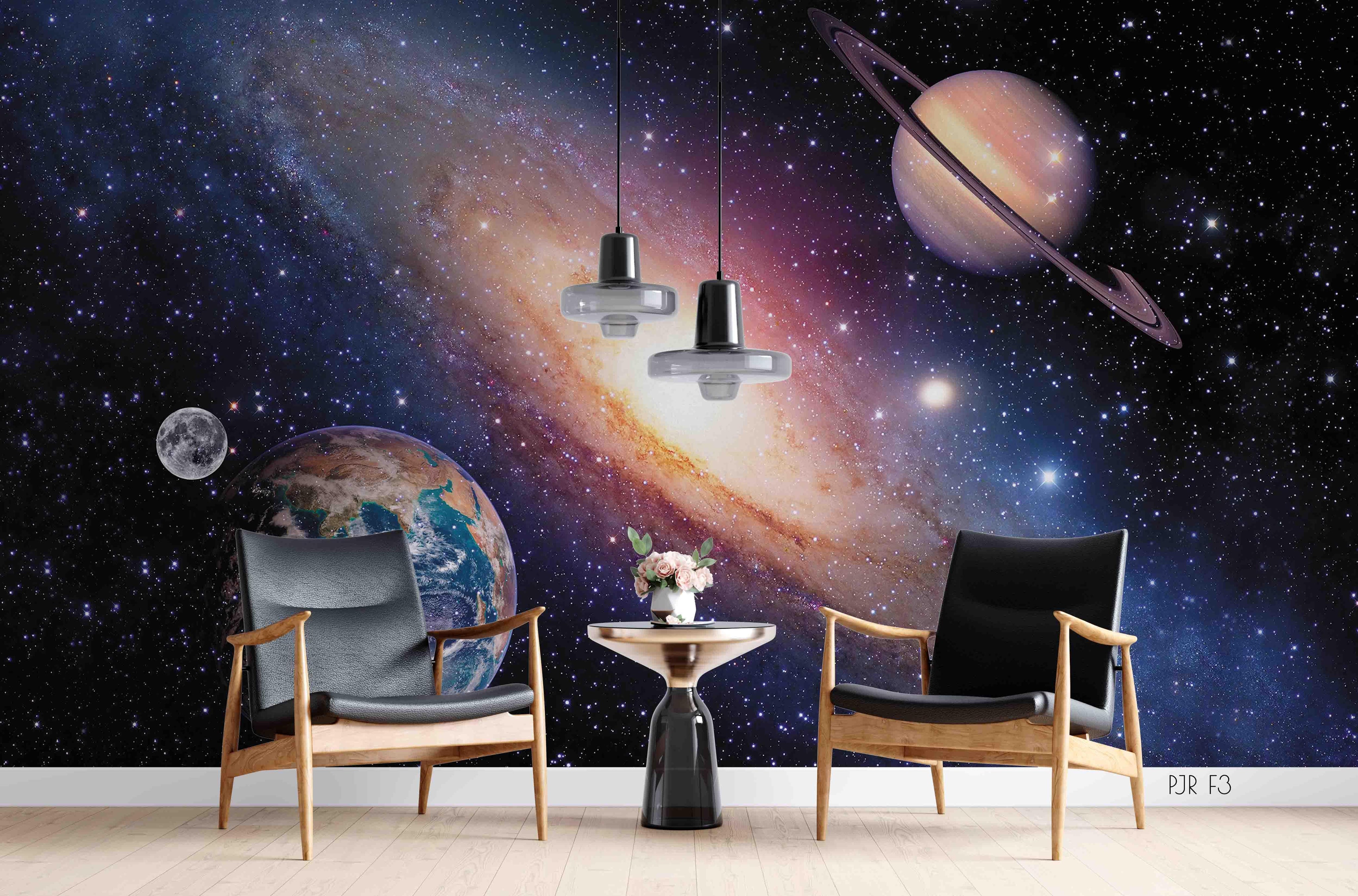 3D Nebula Saturn Space Saturn nebula space mural wall mural wallpaper for bedroom