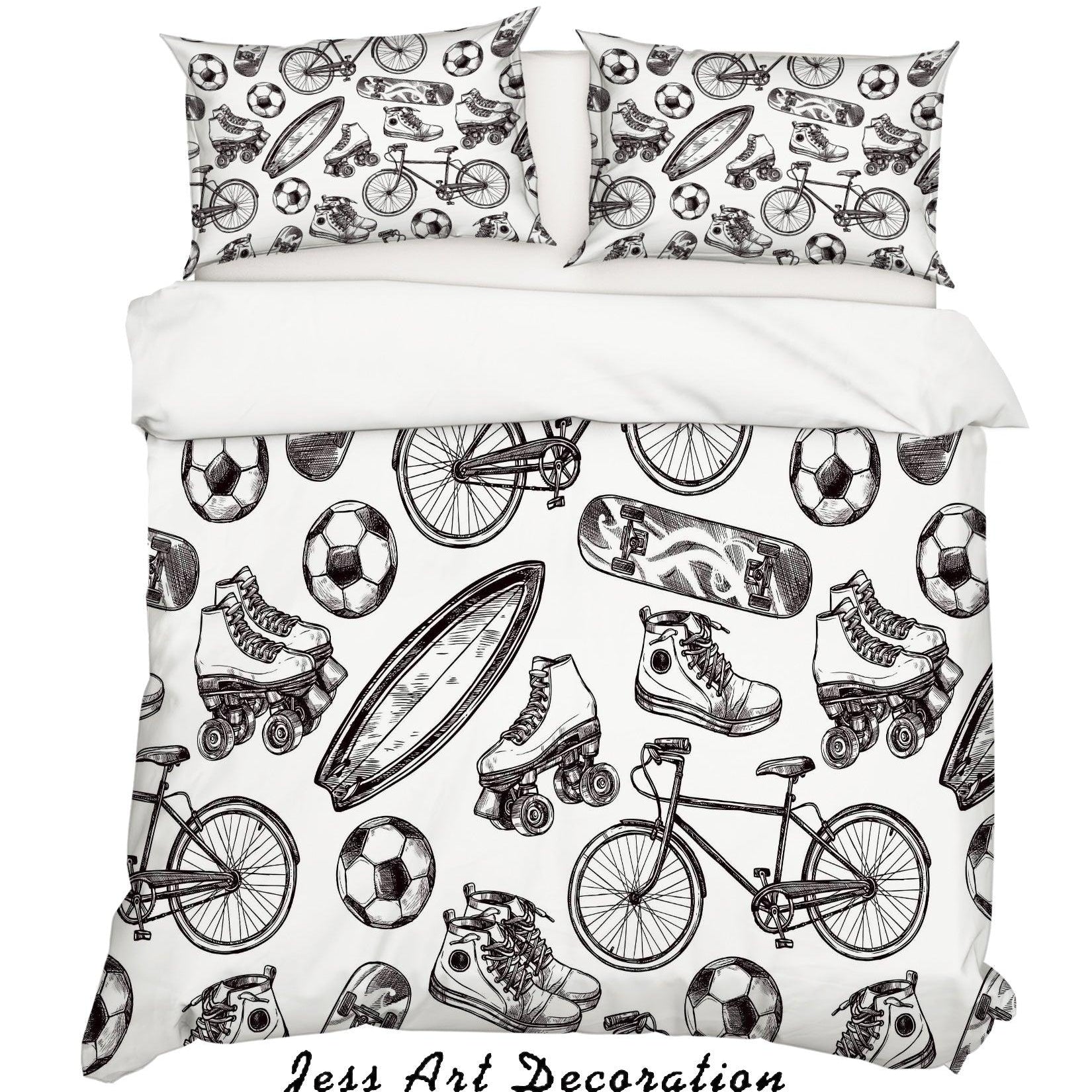 3D White Bike Shoes Skates Skateboard Quilt Cover Set Bedding Set Pillowcases 62- Jess Art Decoration