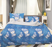 3D Blue Cat Kitty Winter Quilt Cover Set Bedding Set Pillowcases 49- Jess Art Decoration
