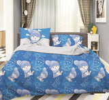 3D Blue Cat Kitty Winter Quilt Cover Set Bedding Set Pillowcases 49- Jess Art Decoration