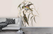 3D Watercolor Animal Bird Leaf Wall Mural Wallpaper LQH 247- Jess Art Decoration
