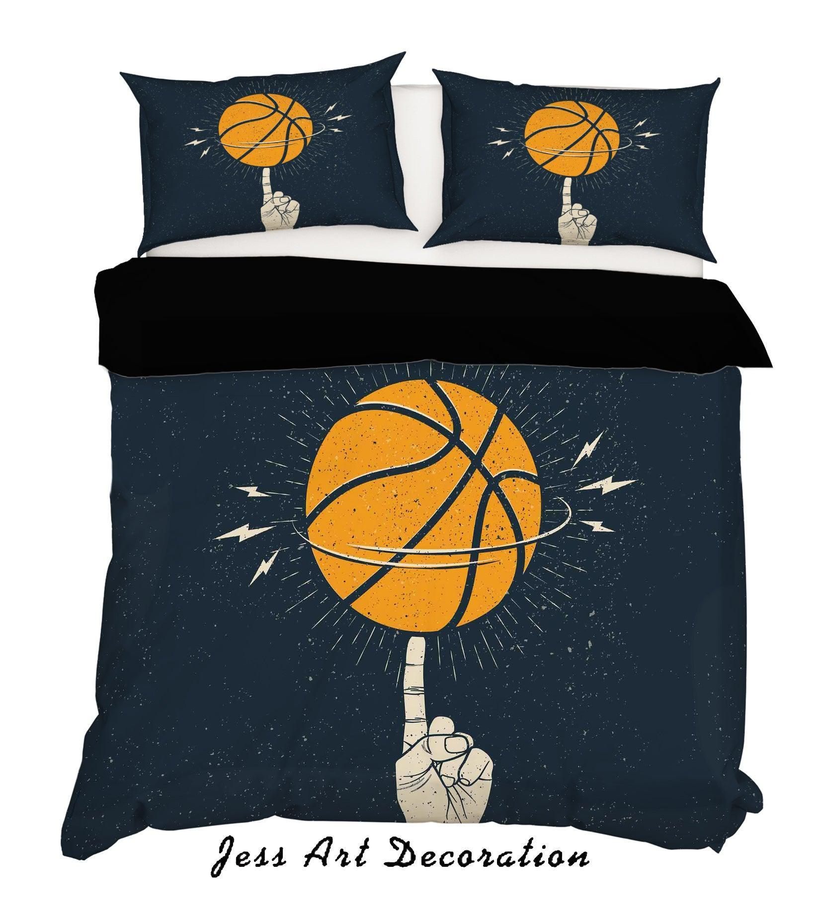 3D Cartoon Basketball Finger Quilt Cover Set Bedding Set Duvet Cover Pillowcases WJ 6818- Jess Art Decoration