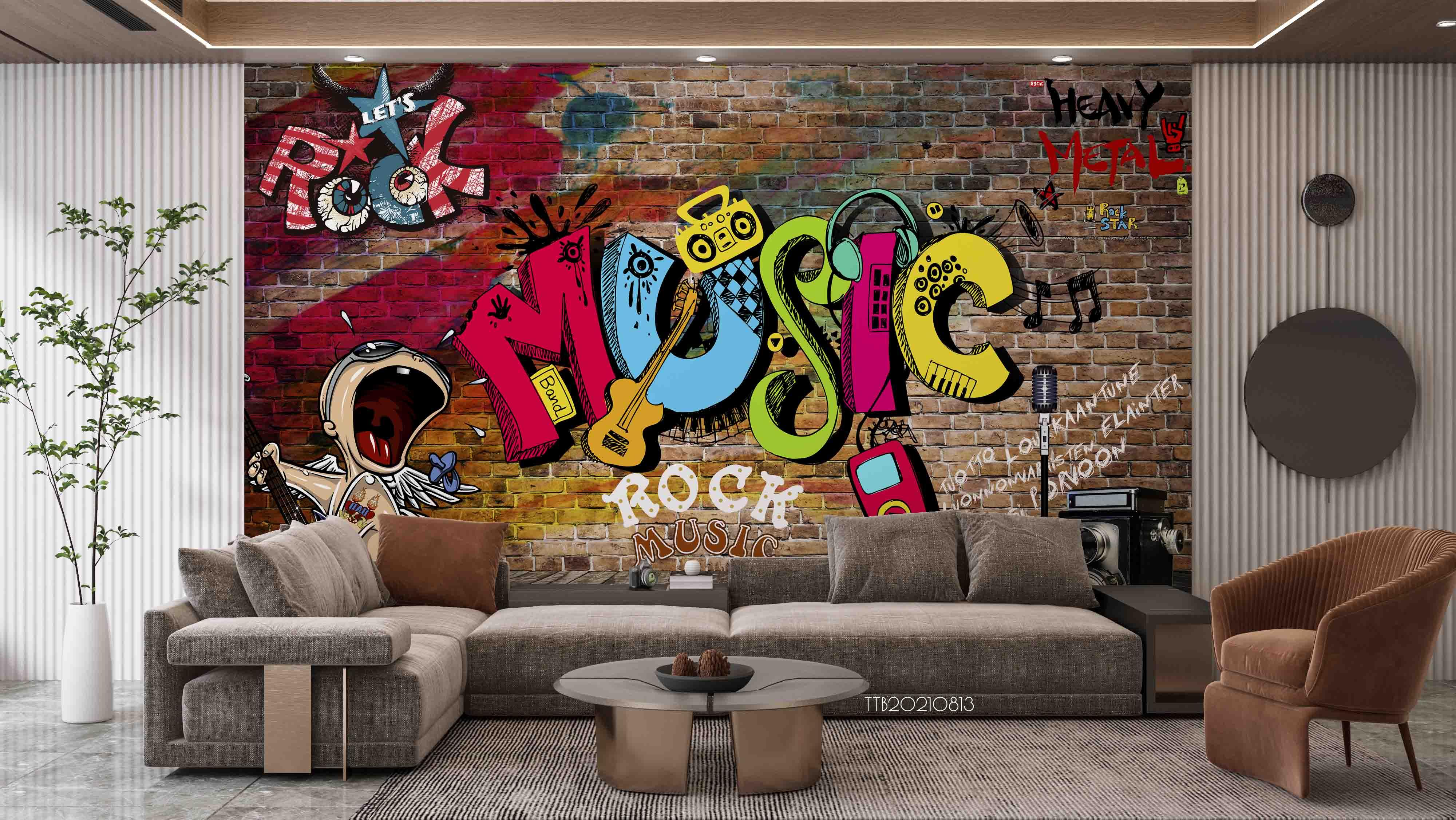 3D Abstract Graffiti Brick Wall Mural Wallpaper SWW5105- Jess Art Decoration