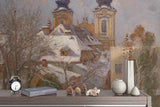 3D european winter house oil painting wall mural wallpaper 36- Jess Art Decoration
